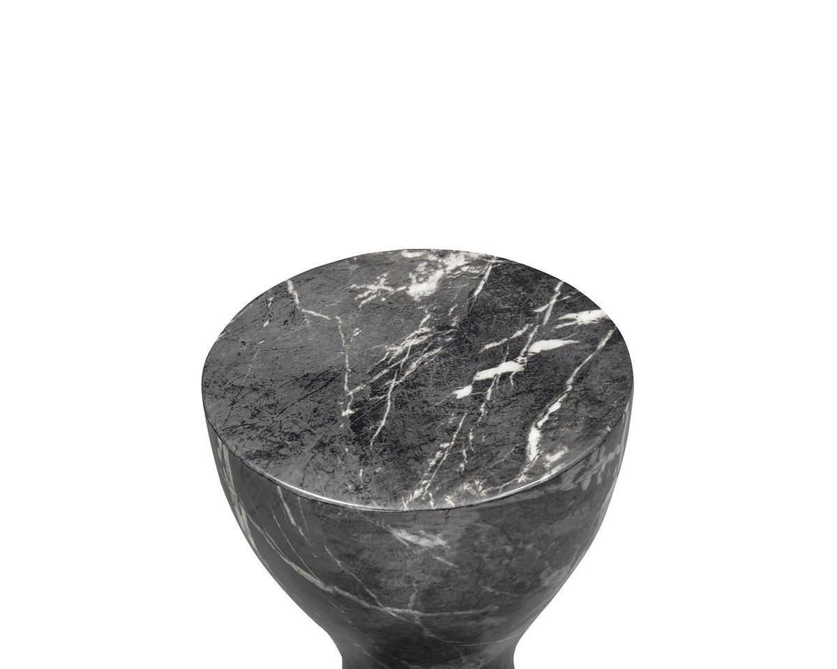 Akali Side Table Small - Marquina Black Marble Effect Liang & Eimil