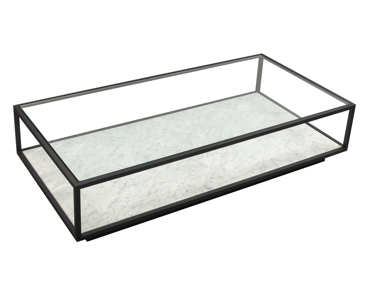 Belmon Coffee Table - Carrara Marble and Black Textured Metal Liang & Eimil