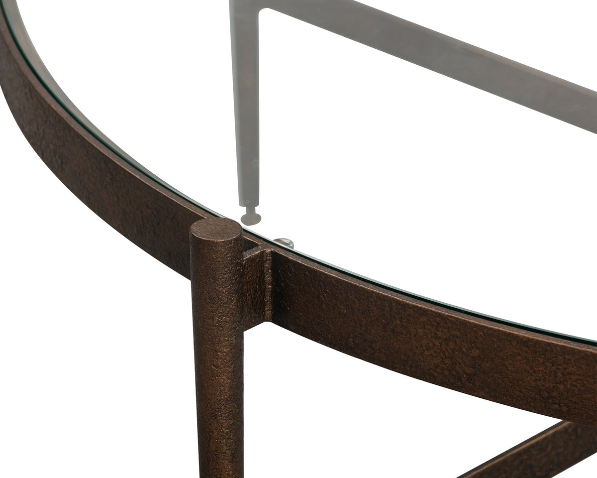 Soho Coffee Table - Antique Brass and Clear Glass Liang & Eimil