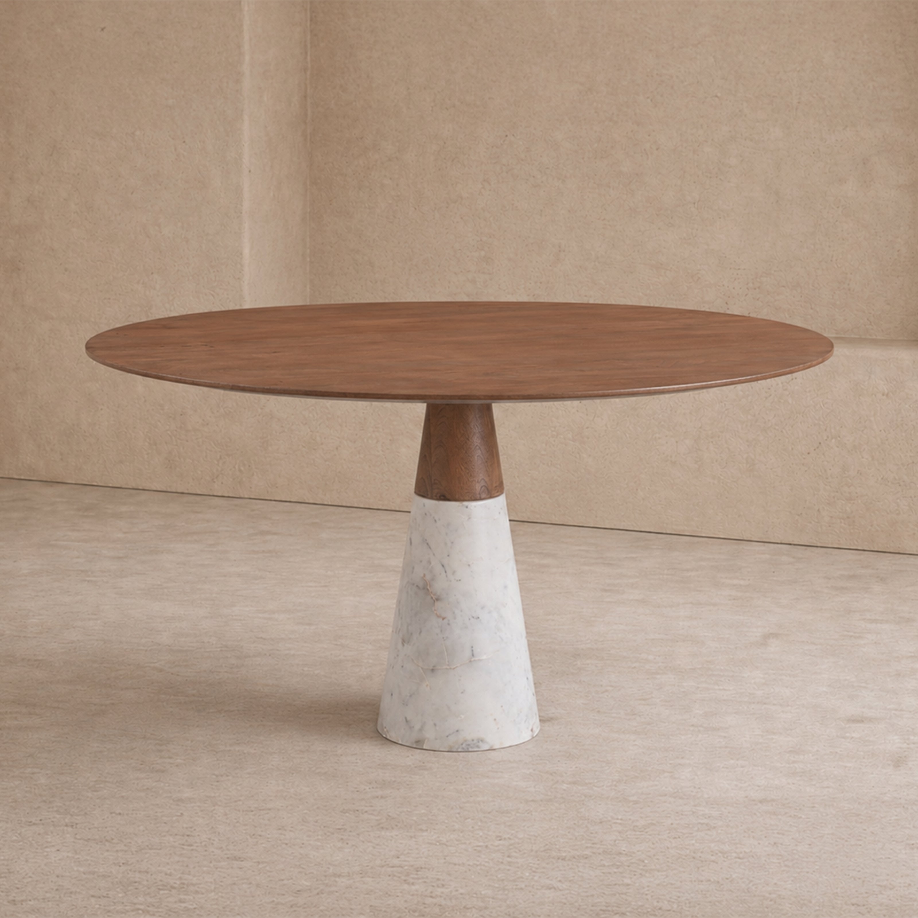 Annie Wood & White Marble Dining Table by Liang & Eimil