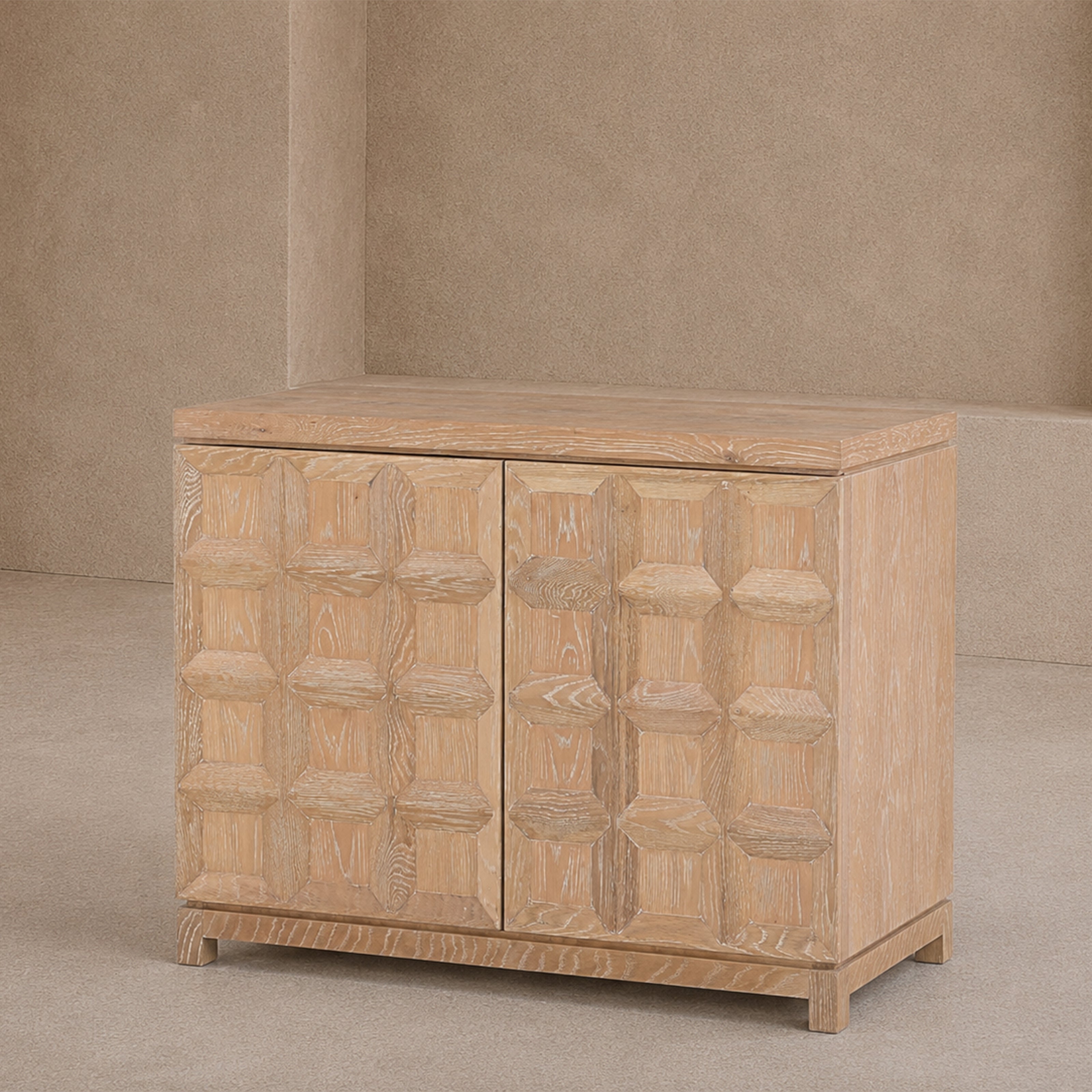 Llauna Brushed Light Beige Oak 2 Door Sideboard Liang & Eimil