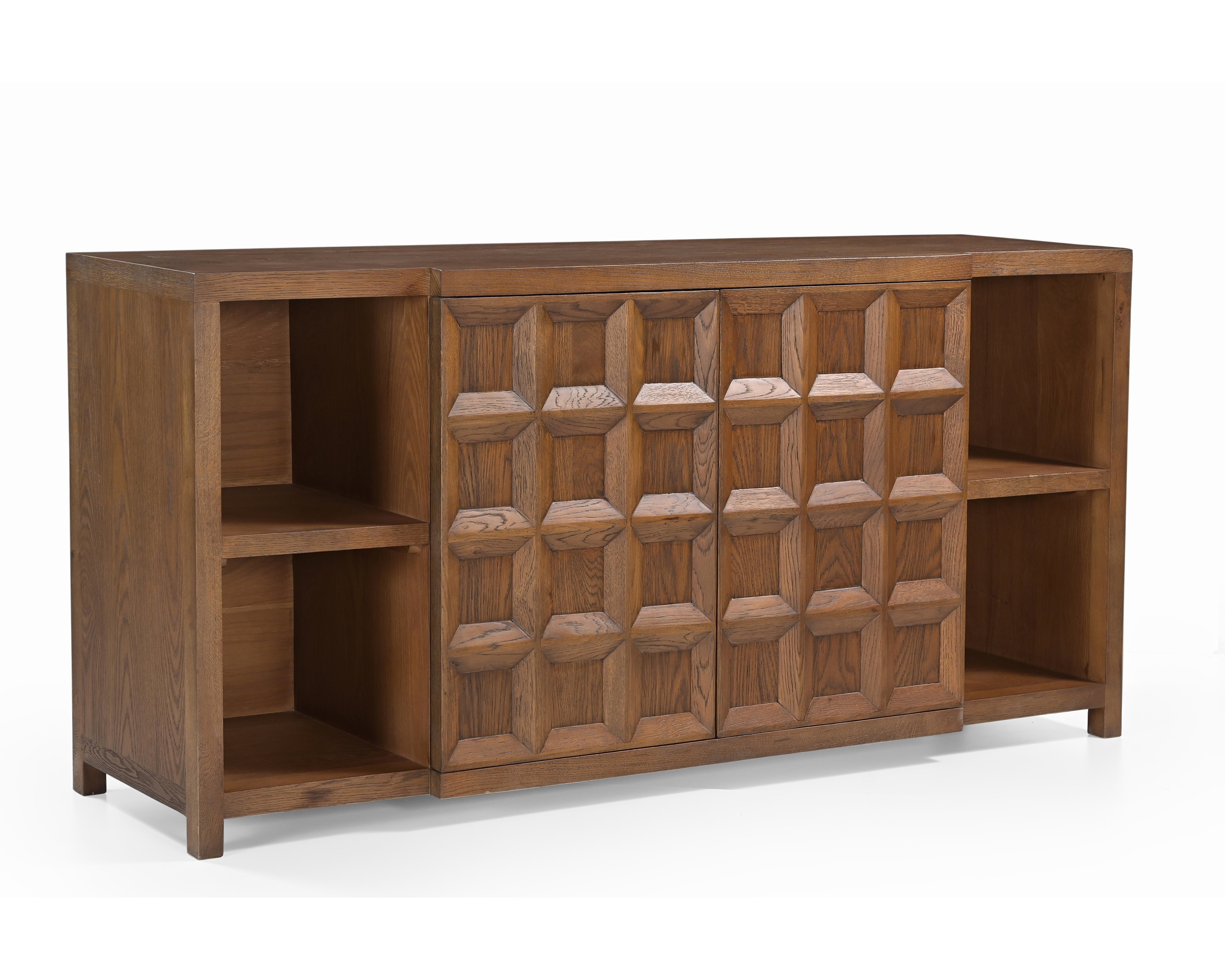 Llauna Brushed Mid-Brown Oak 4 Door Sideboard by Liang & Eimil