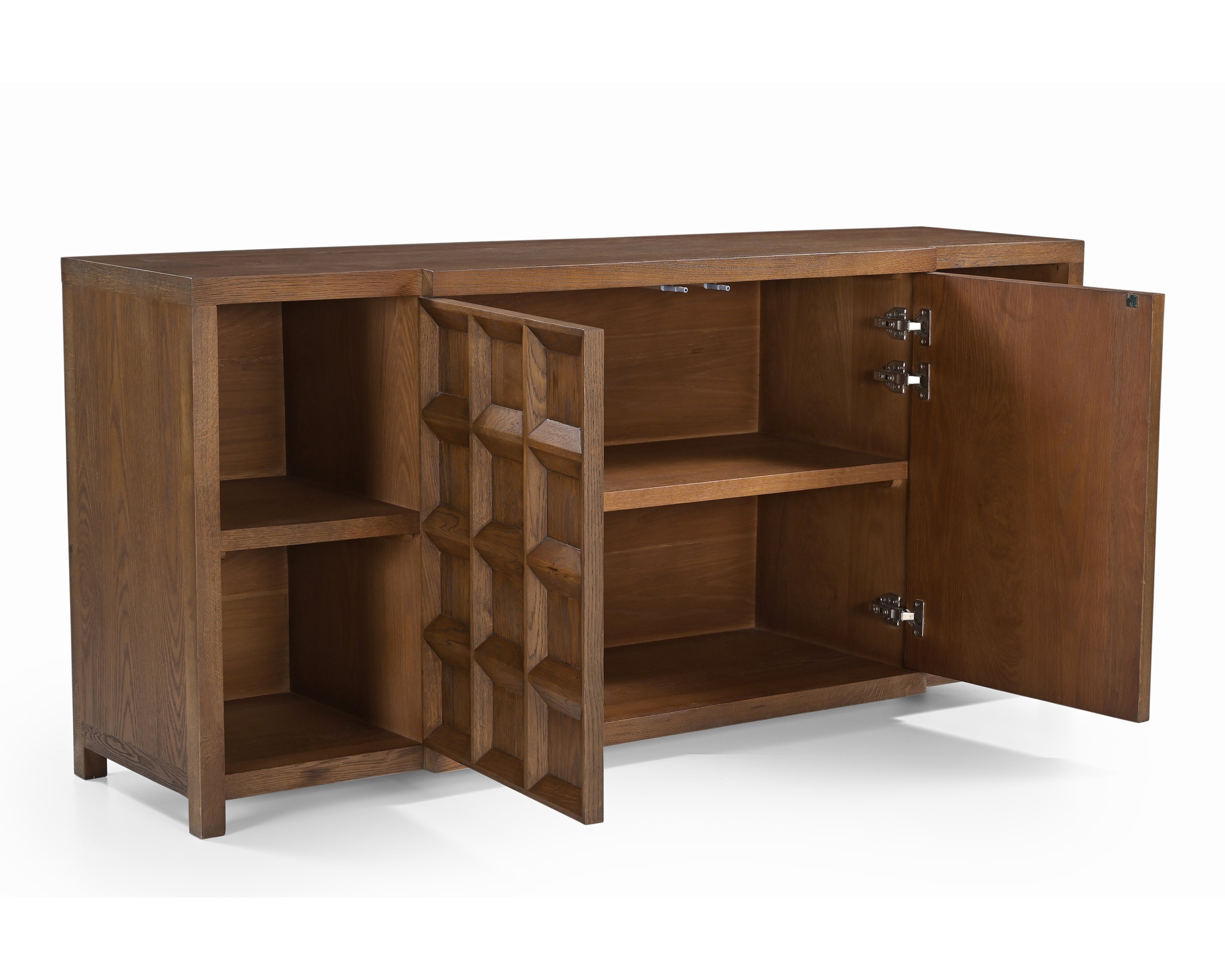 Llauna Brushed Mid-Brown Oak 4 Door Sideboard by Liang & Eimil