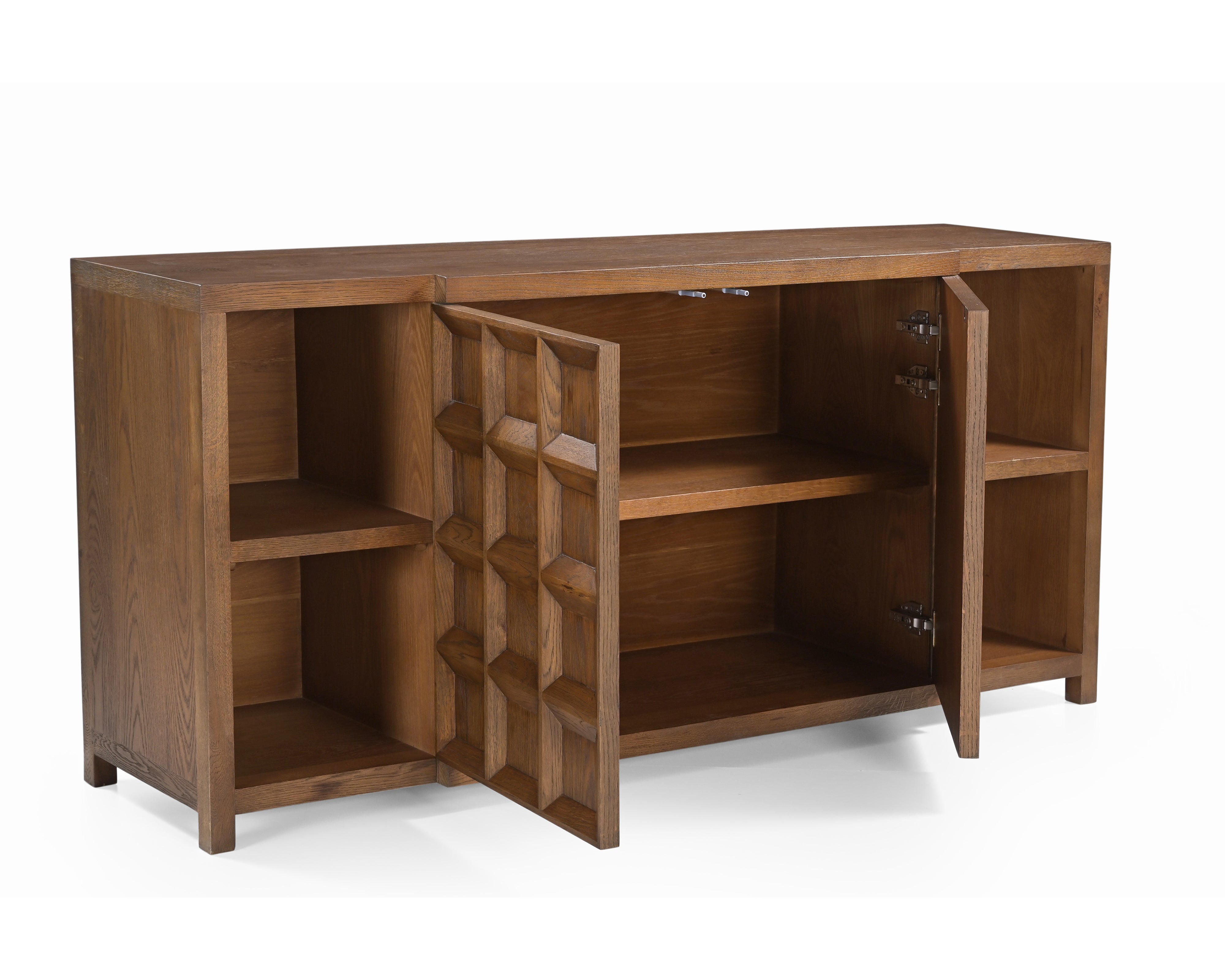 Llauna Brushed Mid-Brown Oak 4 Door Sideboard by Liang & Eimil
