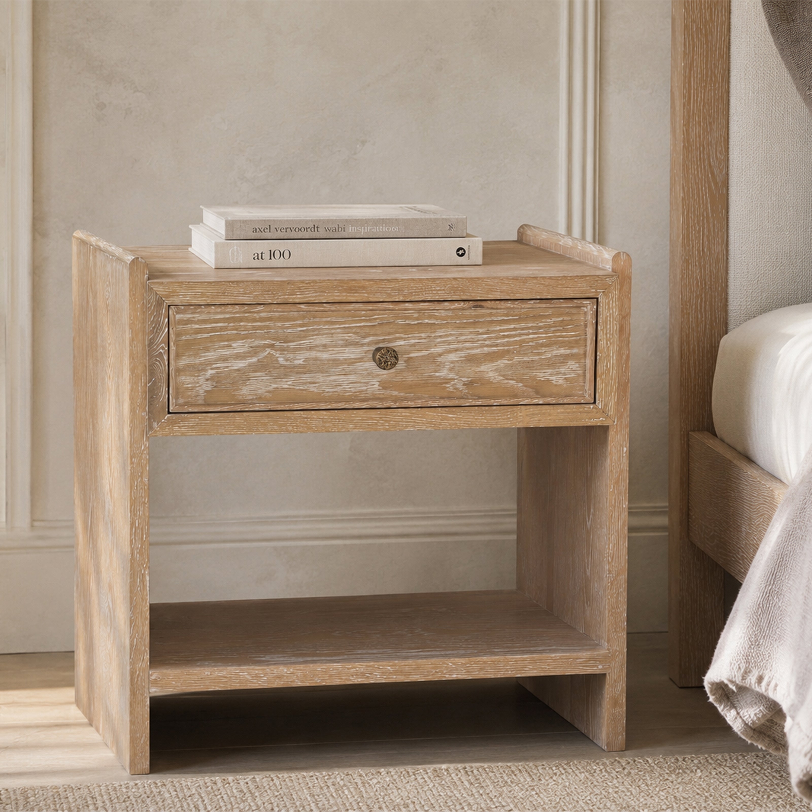 Trive Bedside Table - Brushed Natural American White Oak Liang & Eimil