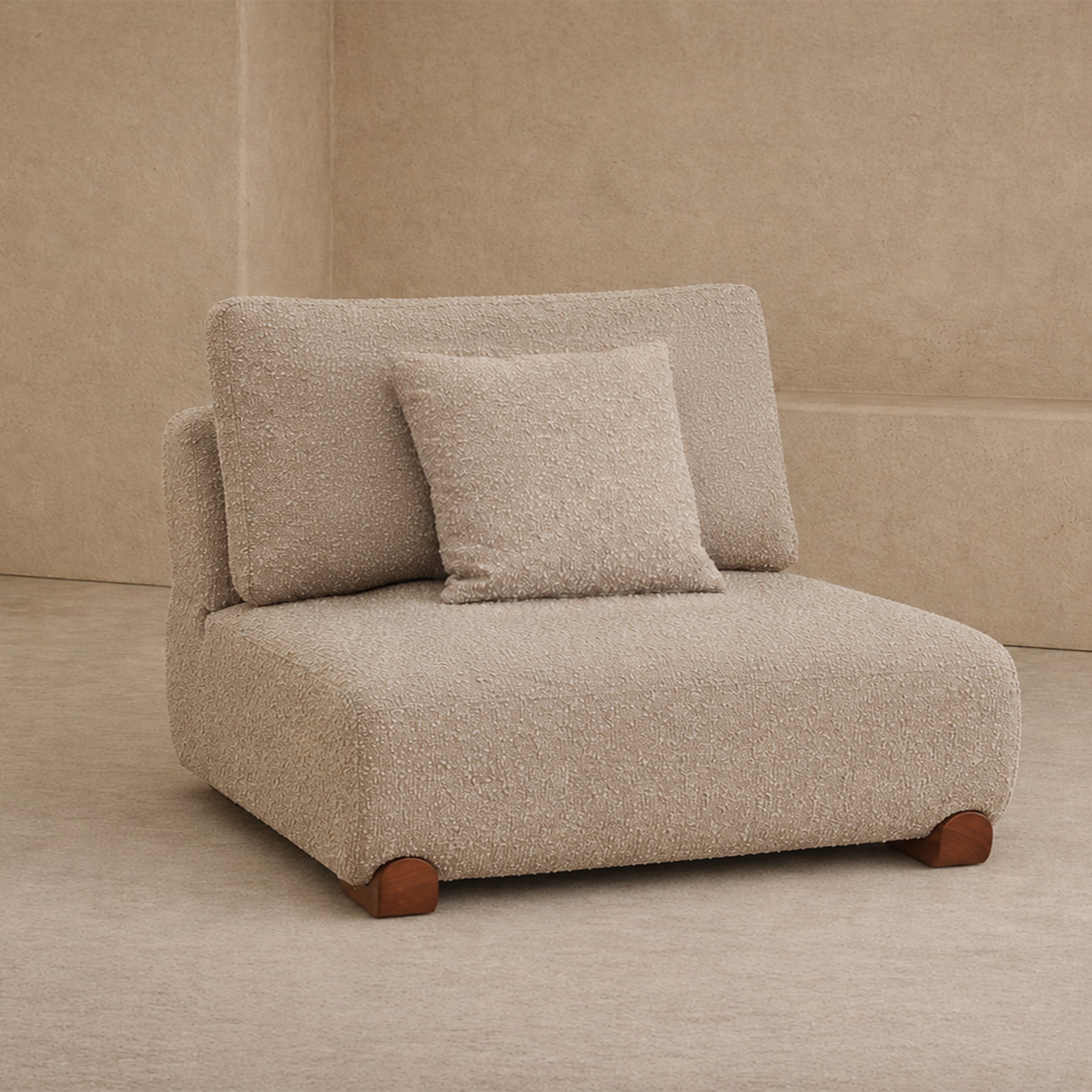 Cotto Modular Sofa Middle Two Seater - Amalfy Taupe & Middle Brown by Liang & Eimil