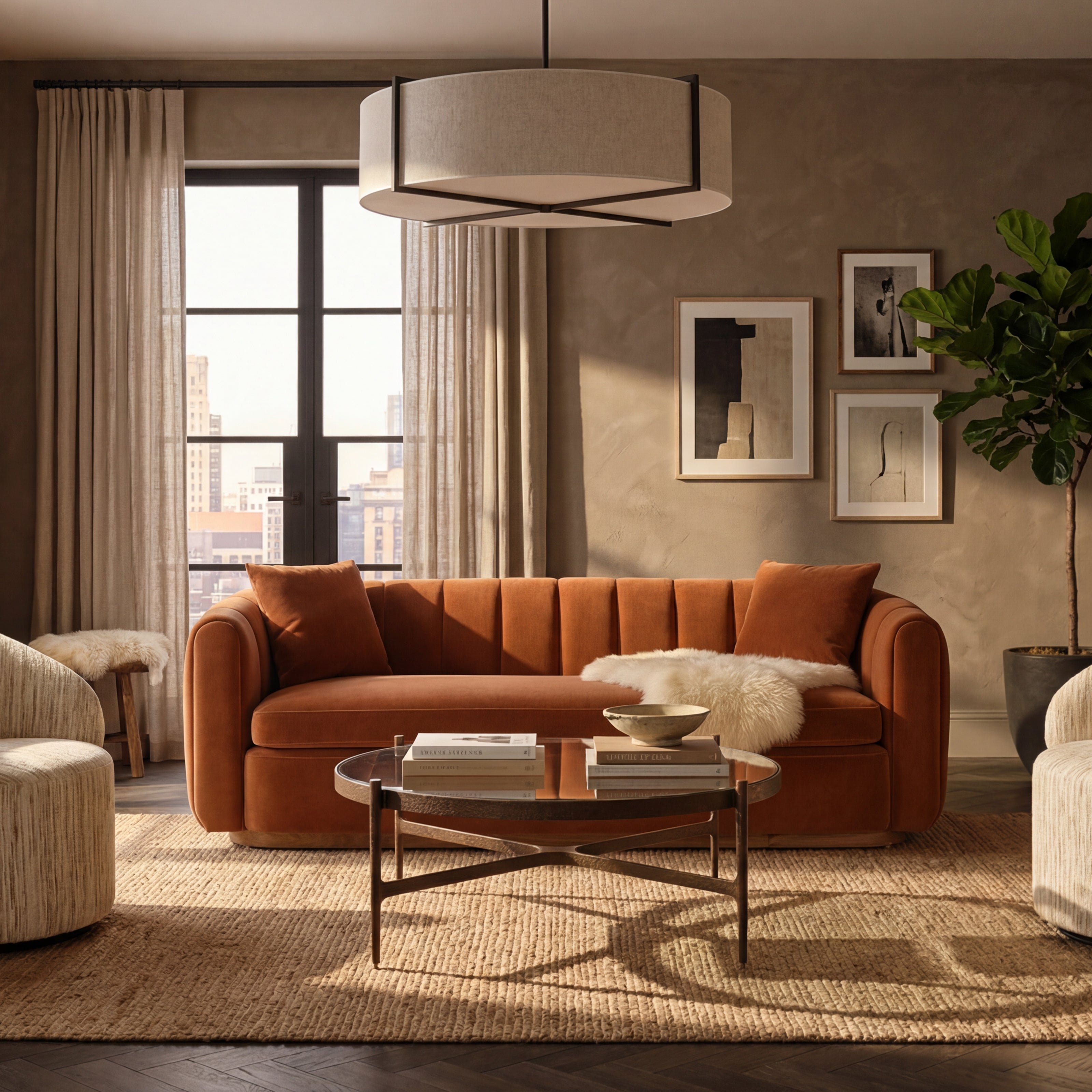 Arles 2 Seater Sofa - Melbourne Clay & Walnut by Liang & Eimil