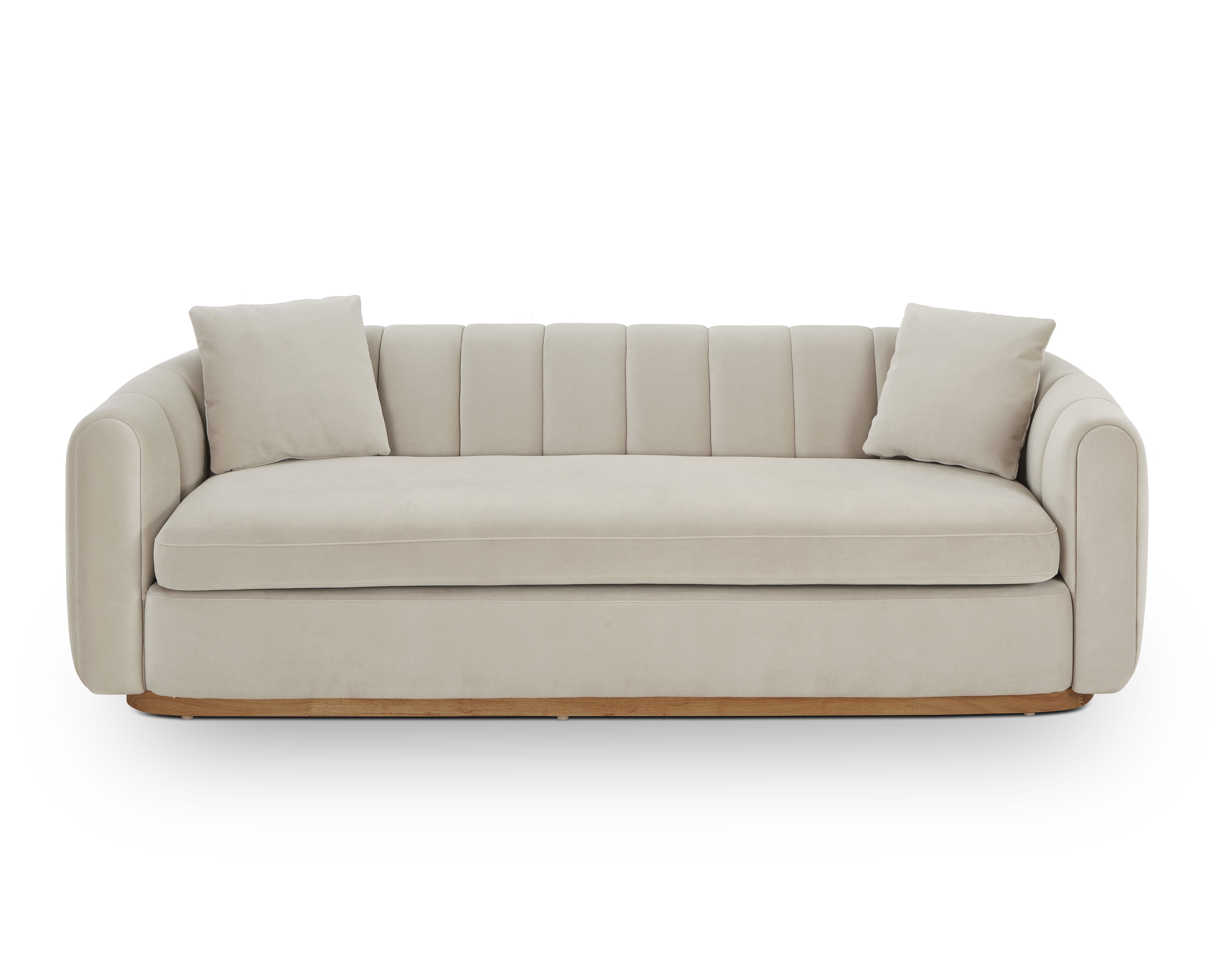 Arles 3 Seater Sofa - Melbourne Stone & Natural Wood by Liang & Eimil