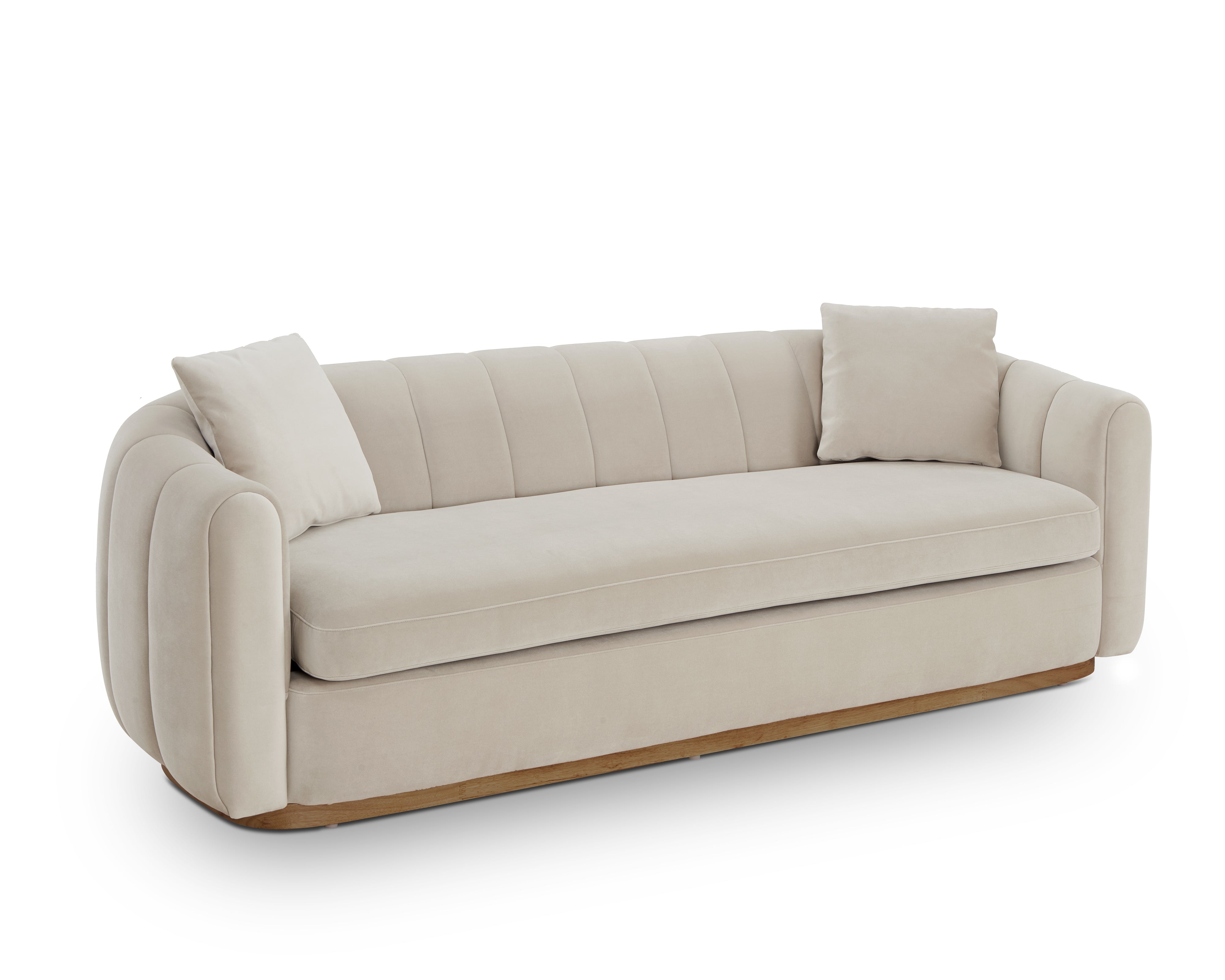 Arles 3 Seater Sofa - Melbourne Stone & Natural Wood by Liang & Eimil