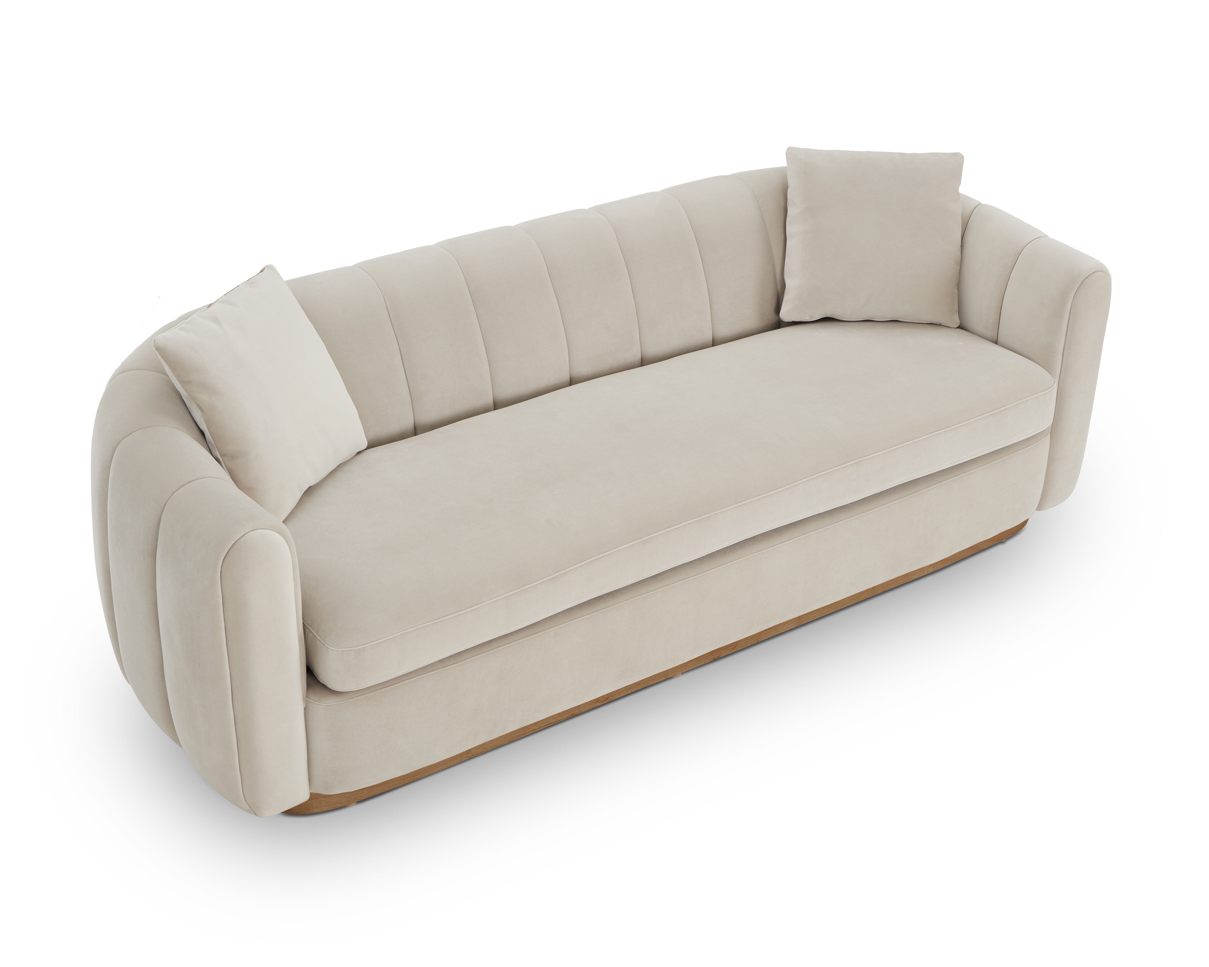 Arles 3 Seater Sofa - Melbourne Stone & Natural Wood by Liang & Eimil