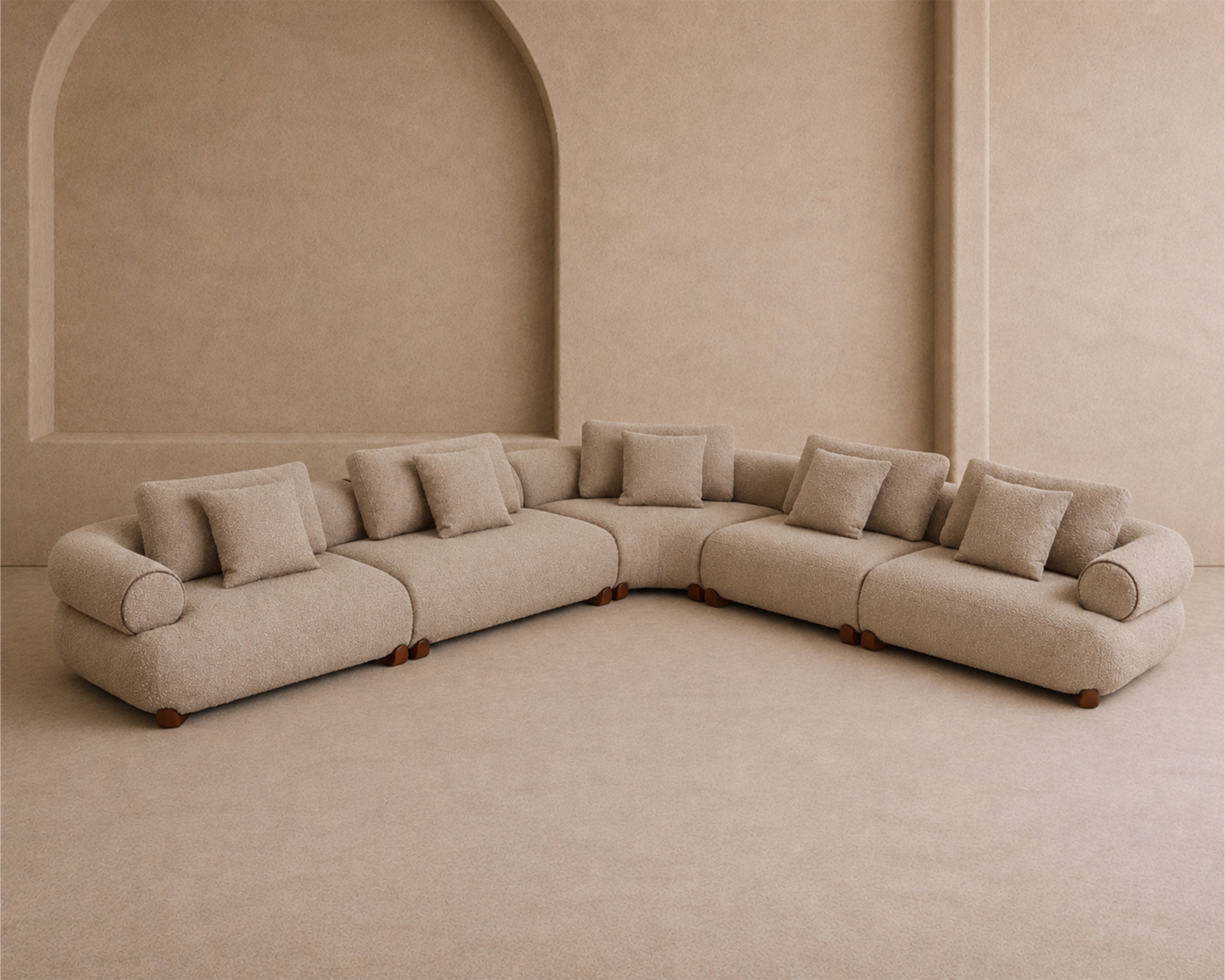 Cotto Modular Sofa Left - Amalfy Taupe & Middle Brown by Liang & Eimil