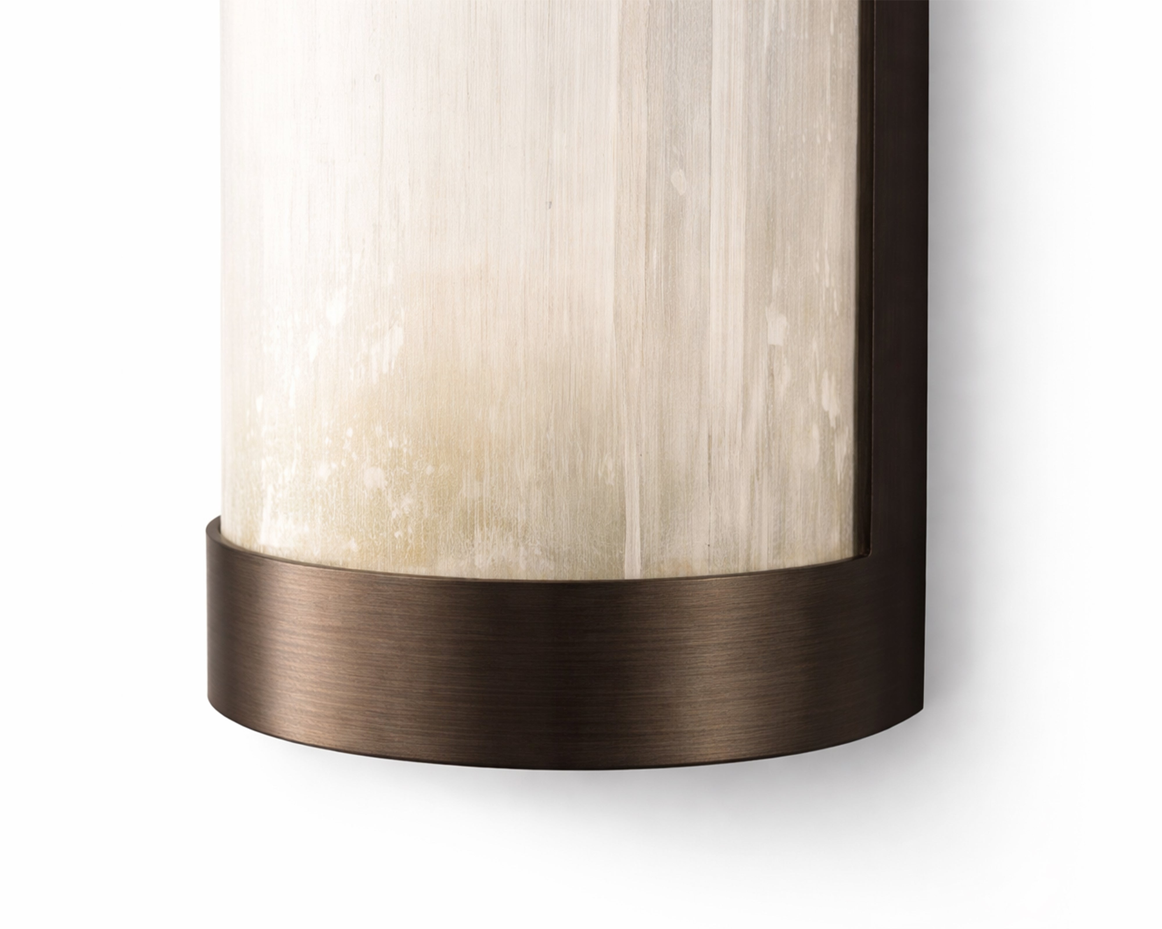 Vetra Brushed Bronze Wall Light with Natural Selenite Glass Shade by Liang & Eimil
