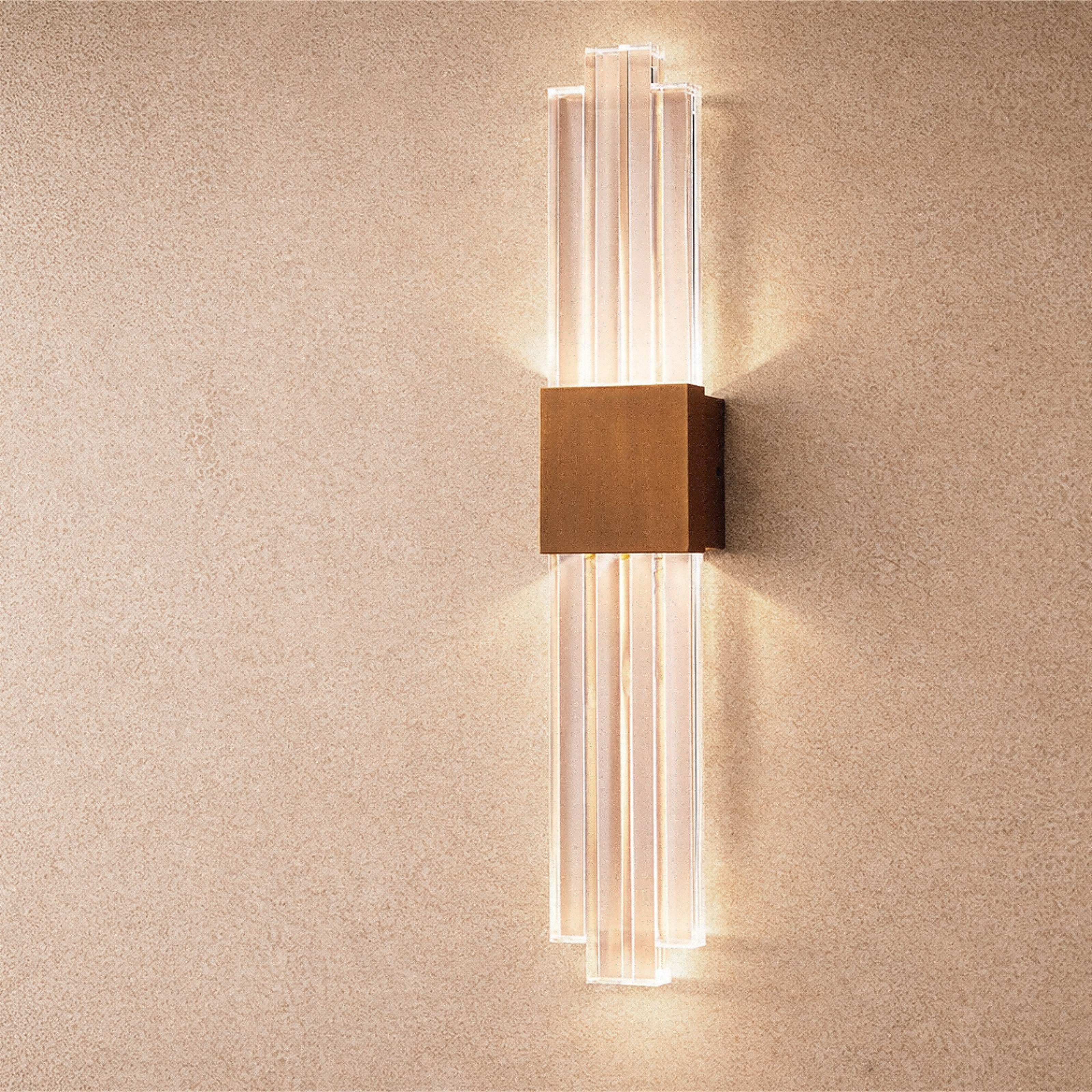 Bravura Brushed Brass Wall Light with Acrylic Light Shade by Liang & Eimil