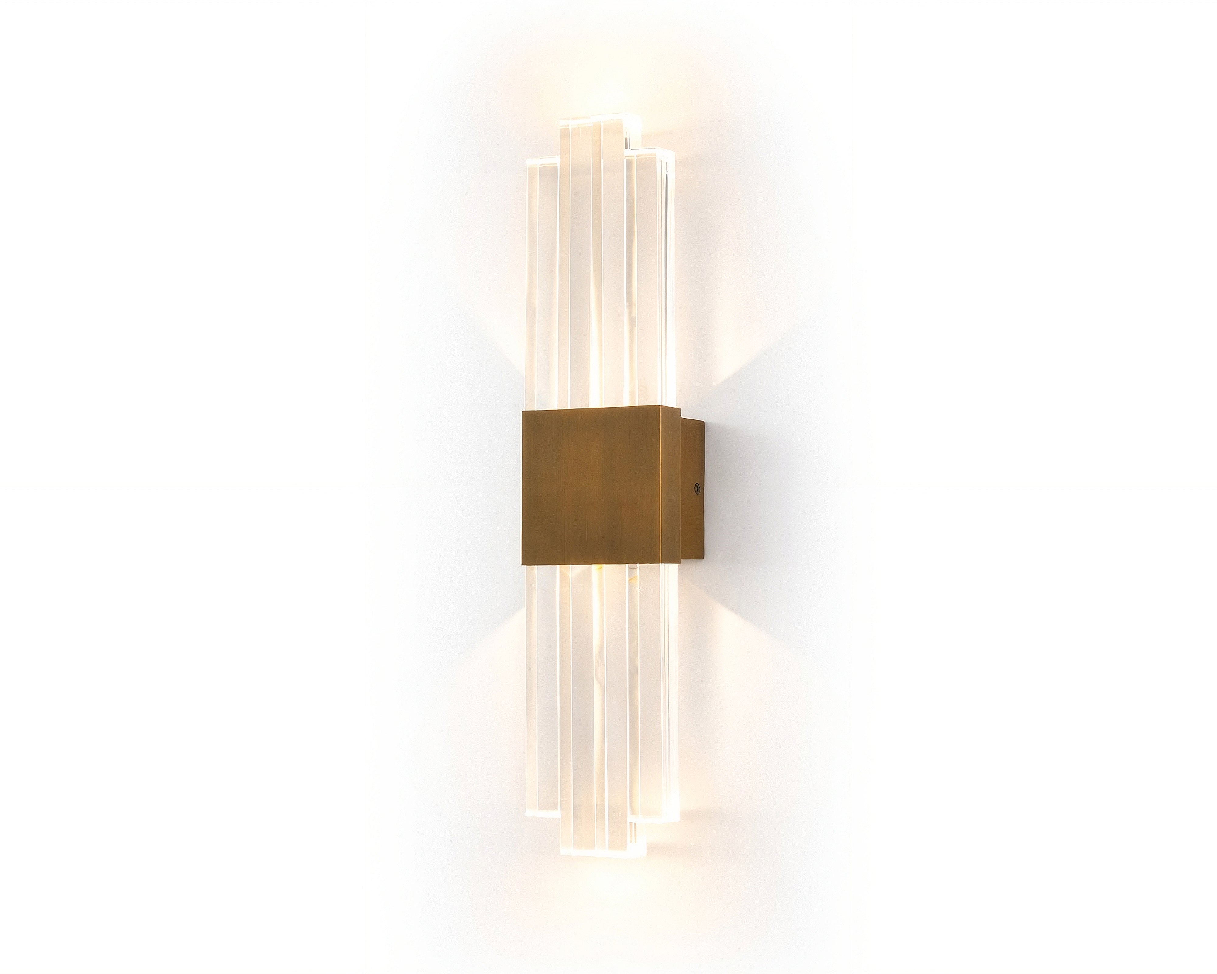 Bravura Brushed Brass Wall Light with Acrylic Light Shade by Liang & Eimil
