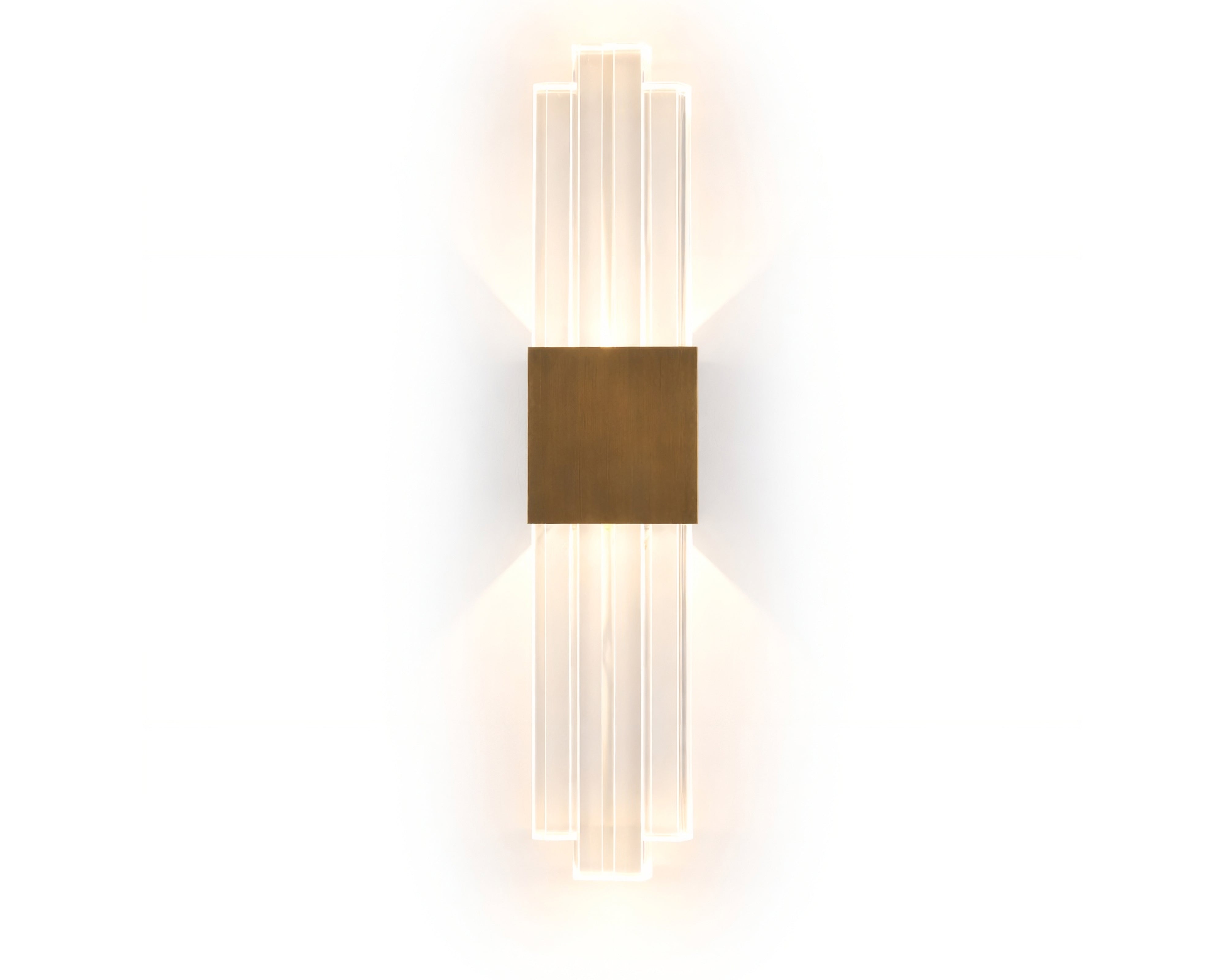 Bravura Brushed Brass Wall Light with Acrylic Light Shade by Liang & Eimil