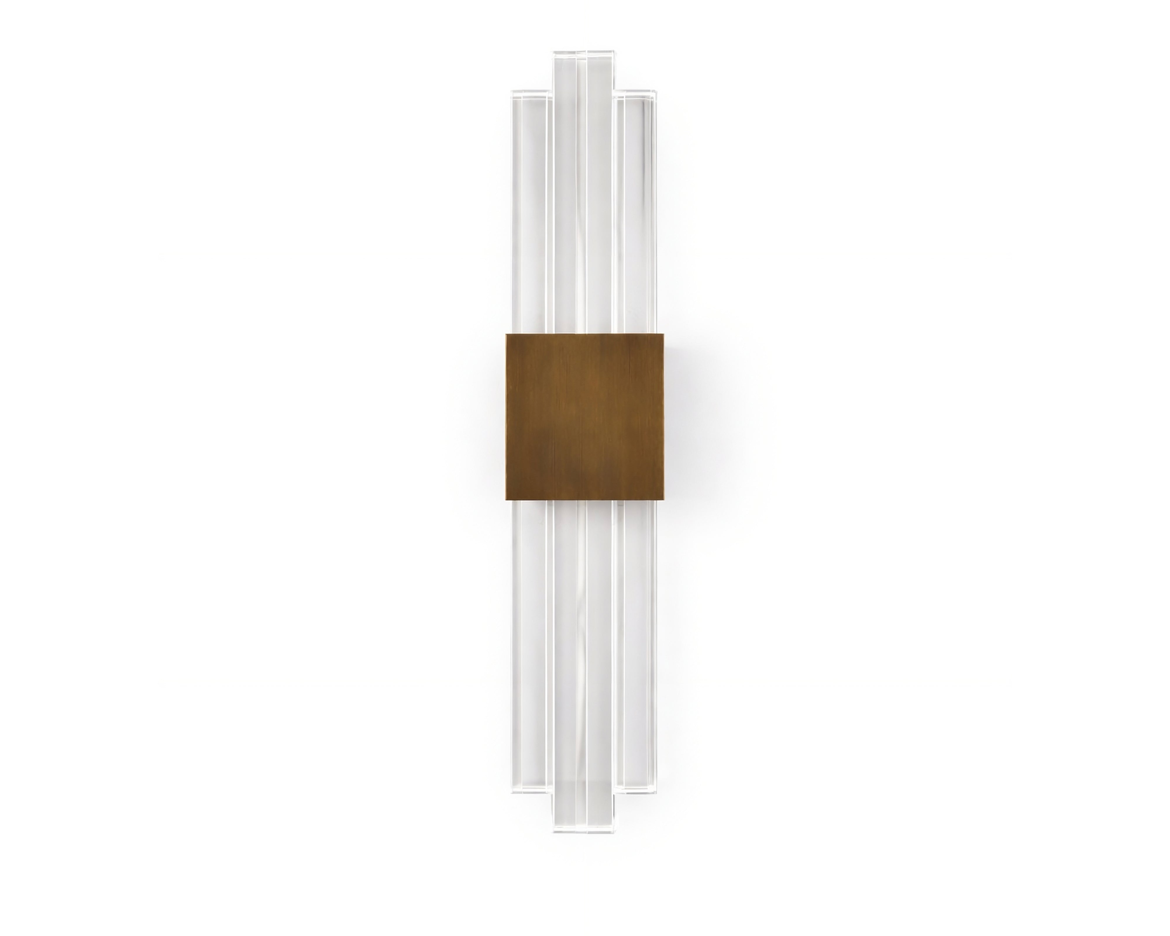 Bravura Brushed Brass Wall Light with Acrylic Light Shade by Liang & Eimil