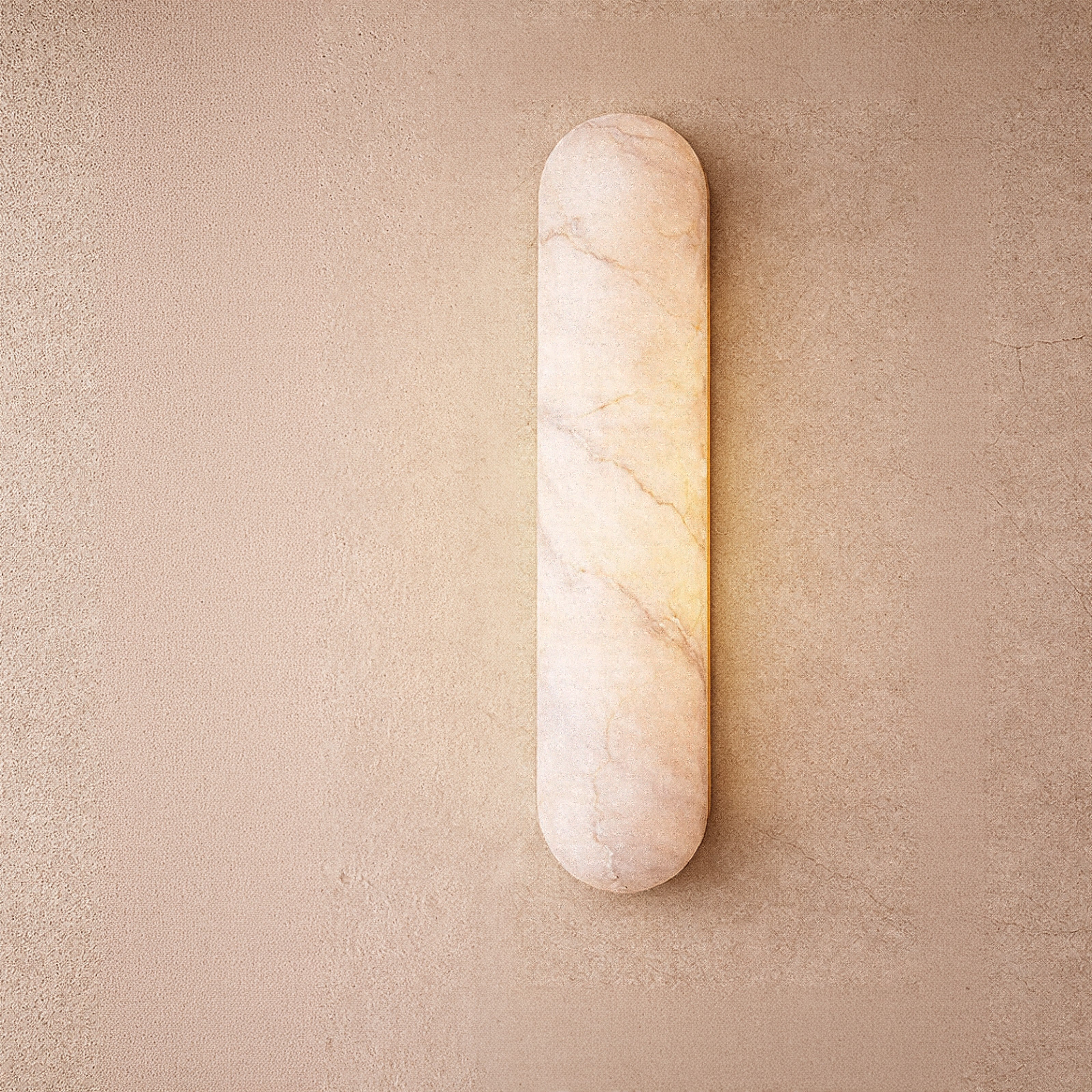 Alura Brushed Brass Wall Light with Alabaster Light Shade by Liang & Eimil