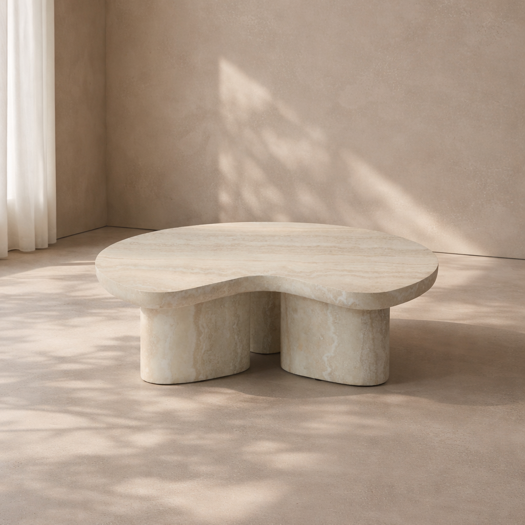 Lilac Faux Travertine Coffee Table by Tommy Franks