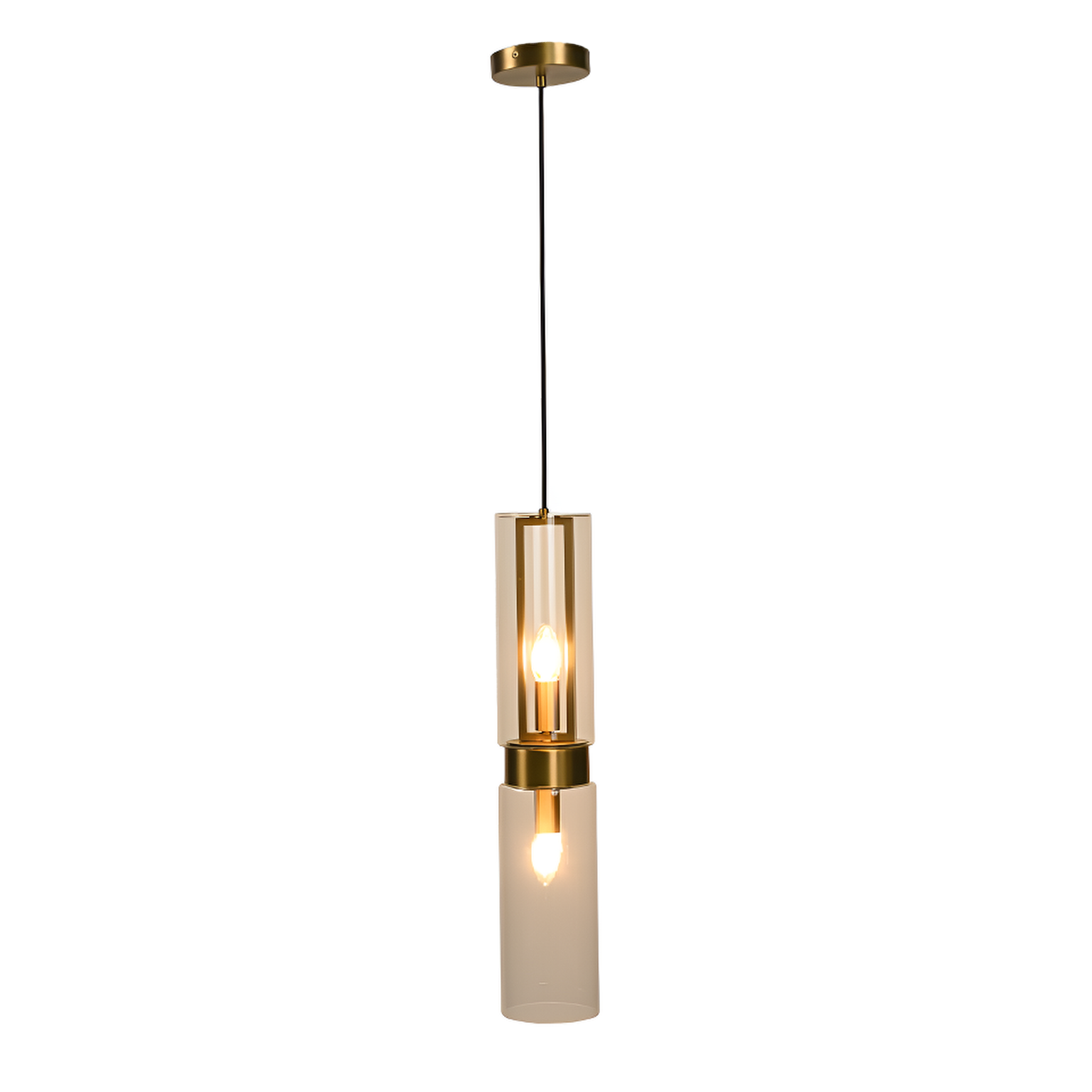 Revere Gold & Clear Glass Single Pendant by Luxe Collection