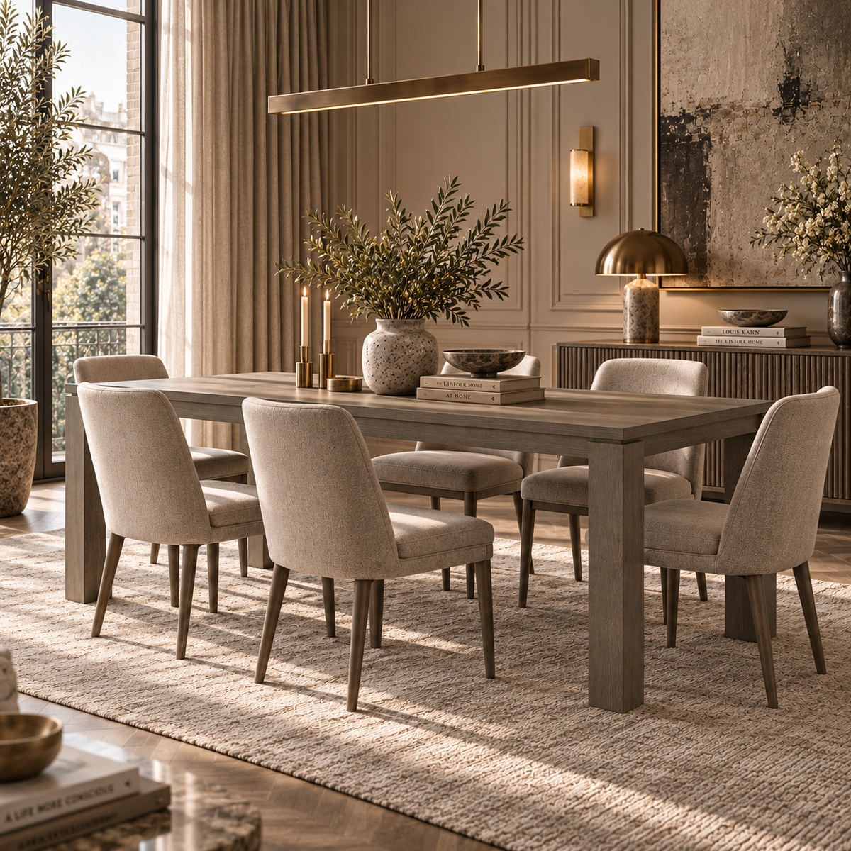 Lucca Grey Oak 8 Seater Dining Table by Berkeley Designs
