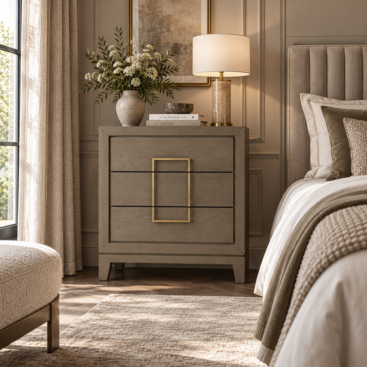 Lucca Grey Oak 3 Drawer Chest by Berkeley Designs