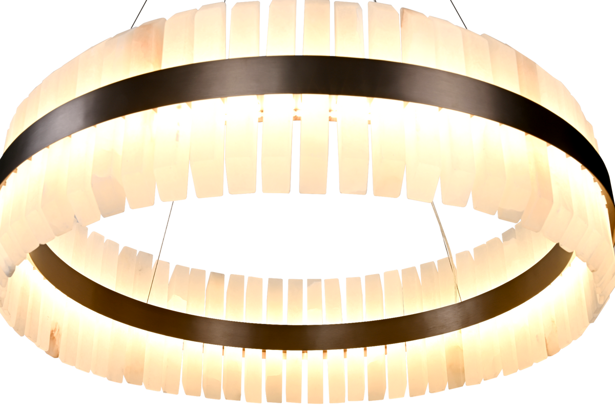 Lunara Bronze & Alabaster Pendant 80cm by Decorum Collection