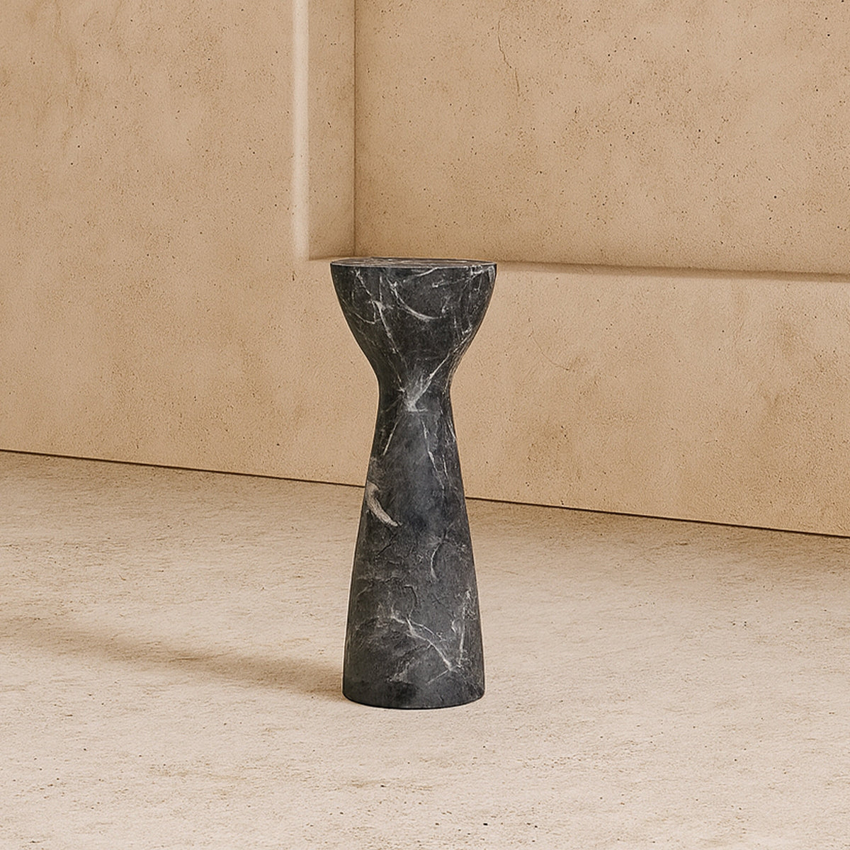 Akali Side Table Small - Marquina Black Marble Effect Liang & Eimil