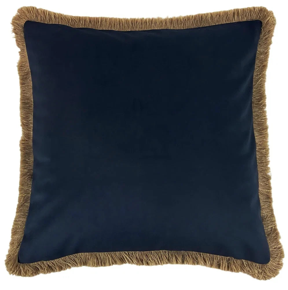 Verona Double Sided Fringe Edge Cushion 55cm - Navy Malini