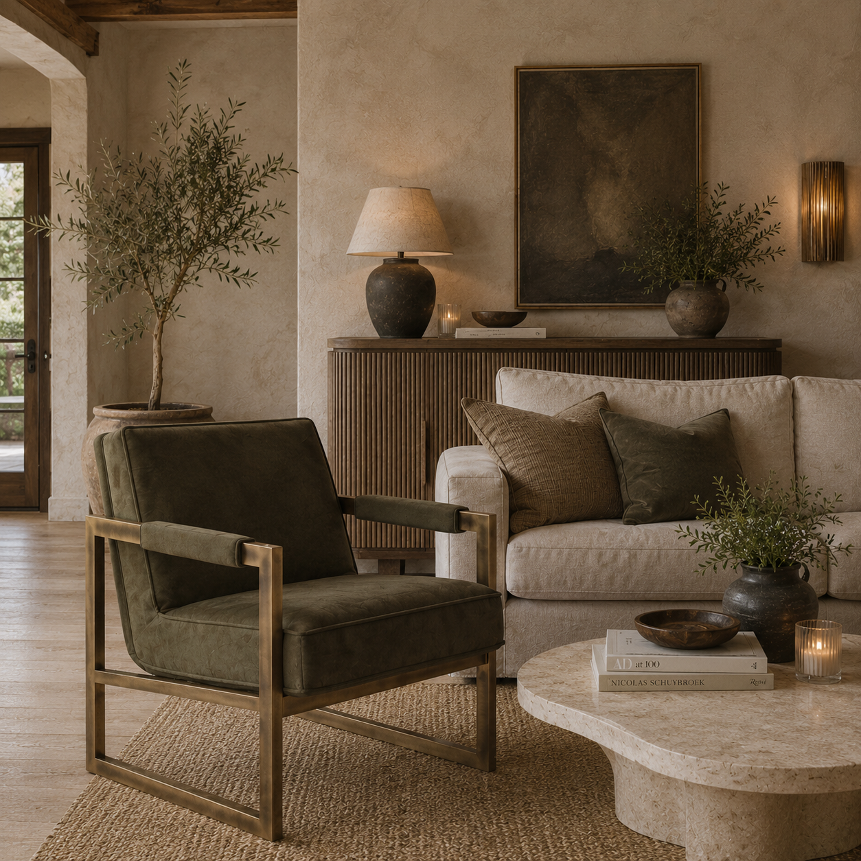 Mickleton Occasional Chair - Olive by D.I. Designs