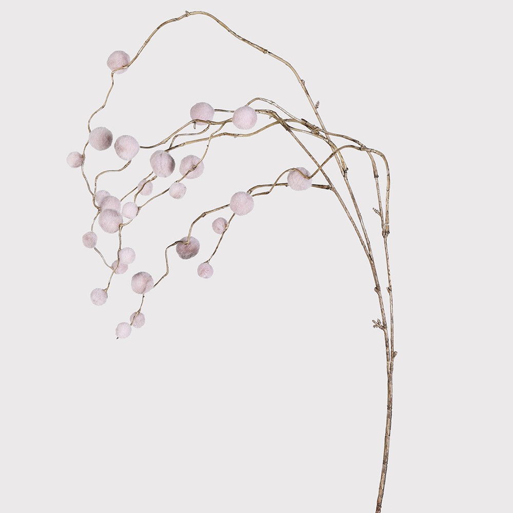 Pink / Brown Pom Pom Willow Spray by Kensington