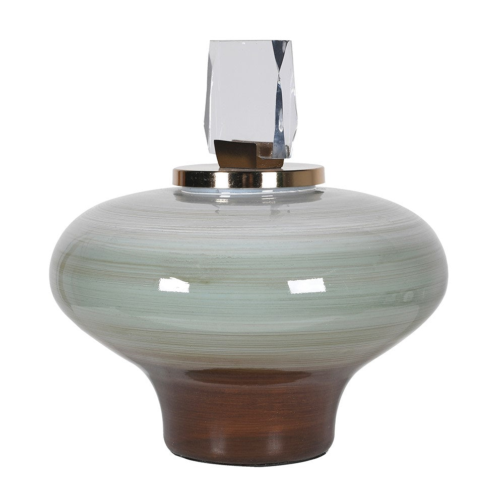 Large Green to Brown Ombré Jewel Lidded Jar Kensington