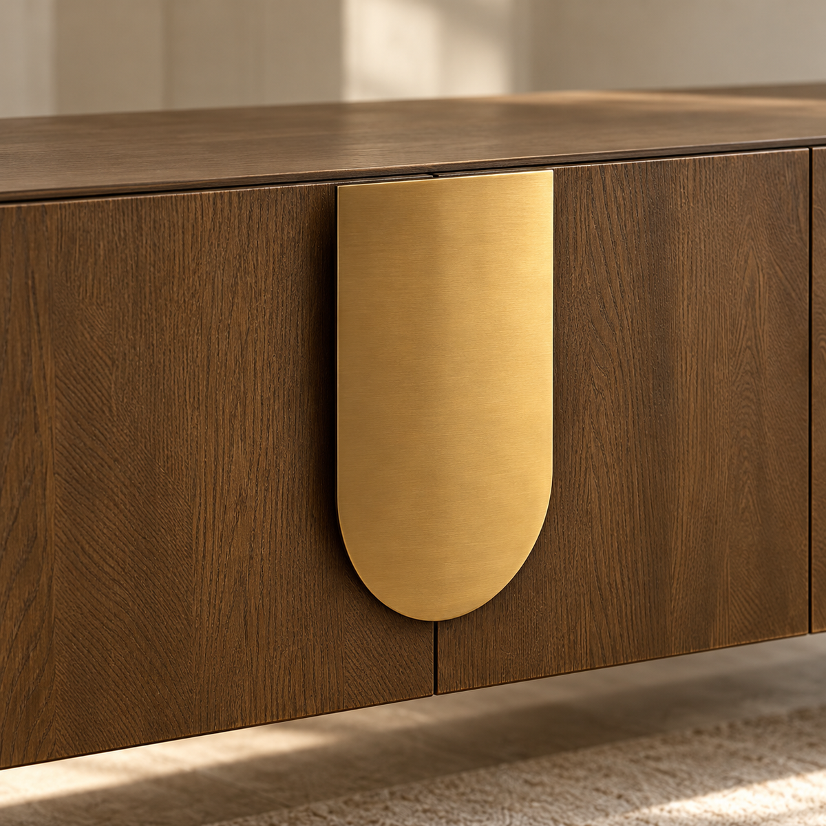 Napa Textured Carmel Oak Media Unit with Bronze Handles Berkeley Designs