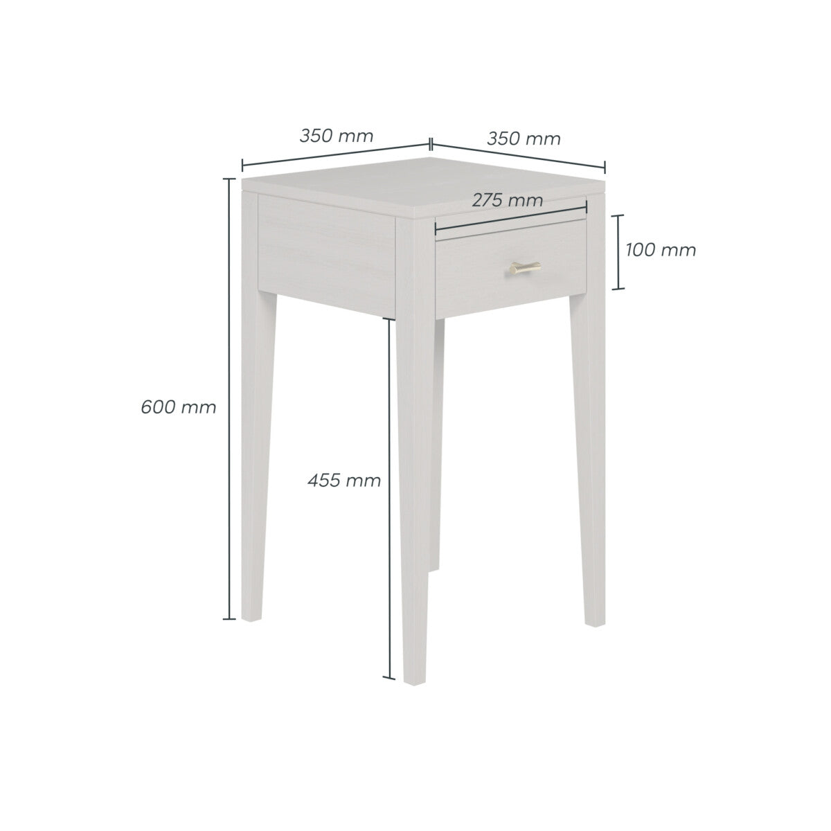 Radford Bedside Table - Grey by D.I. Designs