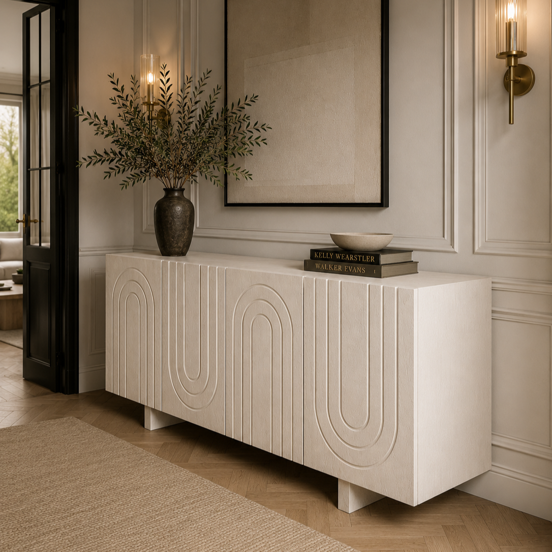 Origin Sideboard Cream Wood Four Doors by Liang & Eimil