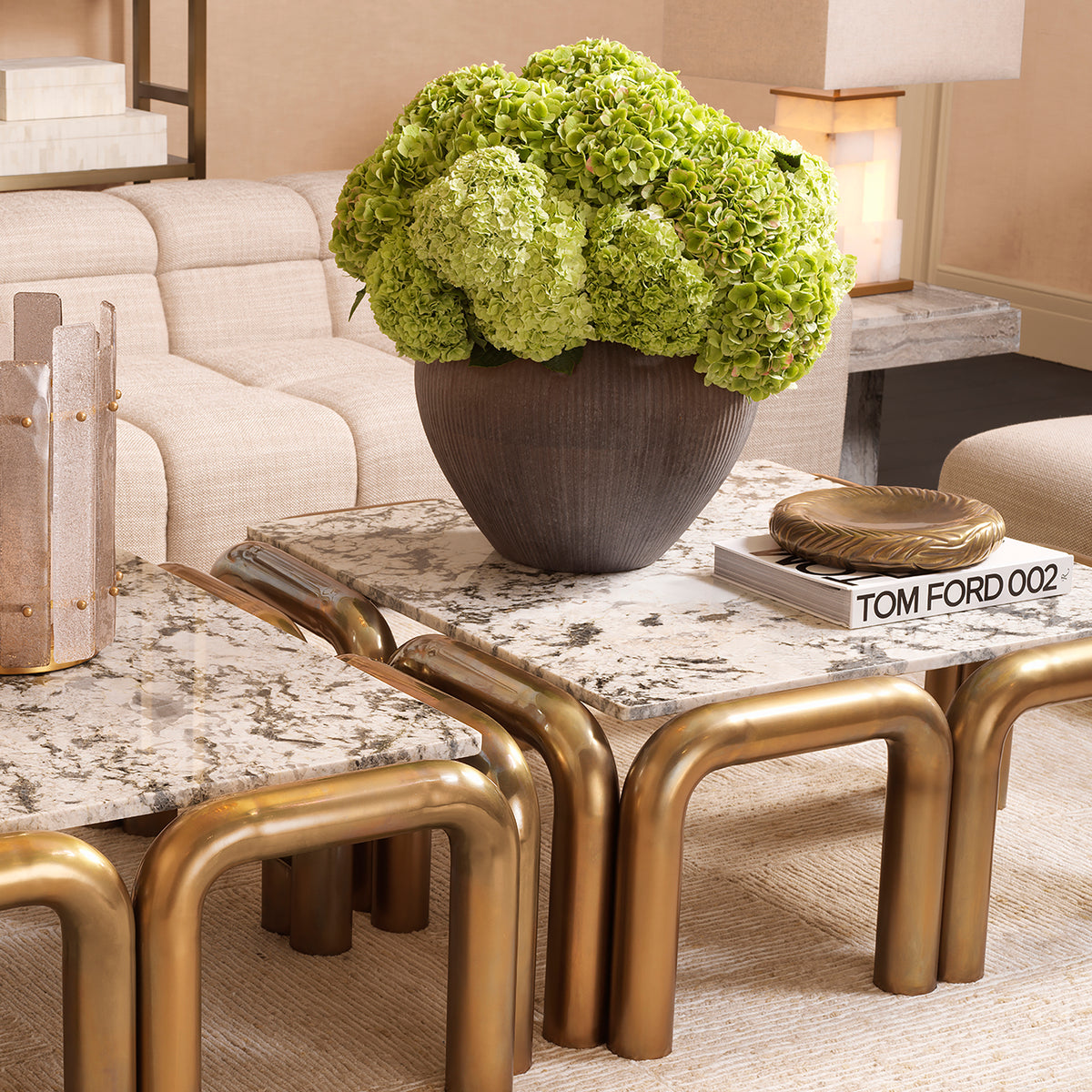 Vase Bayly stone finish glass by Eichholtz