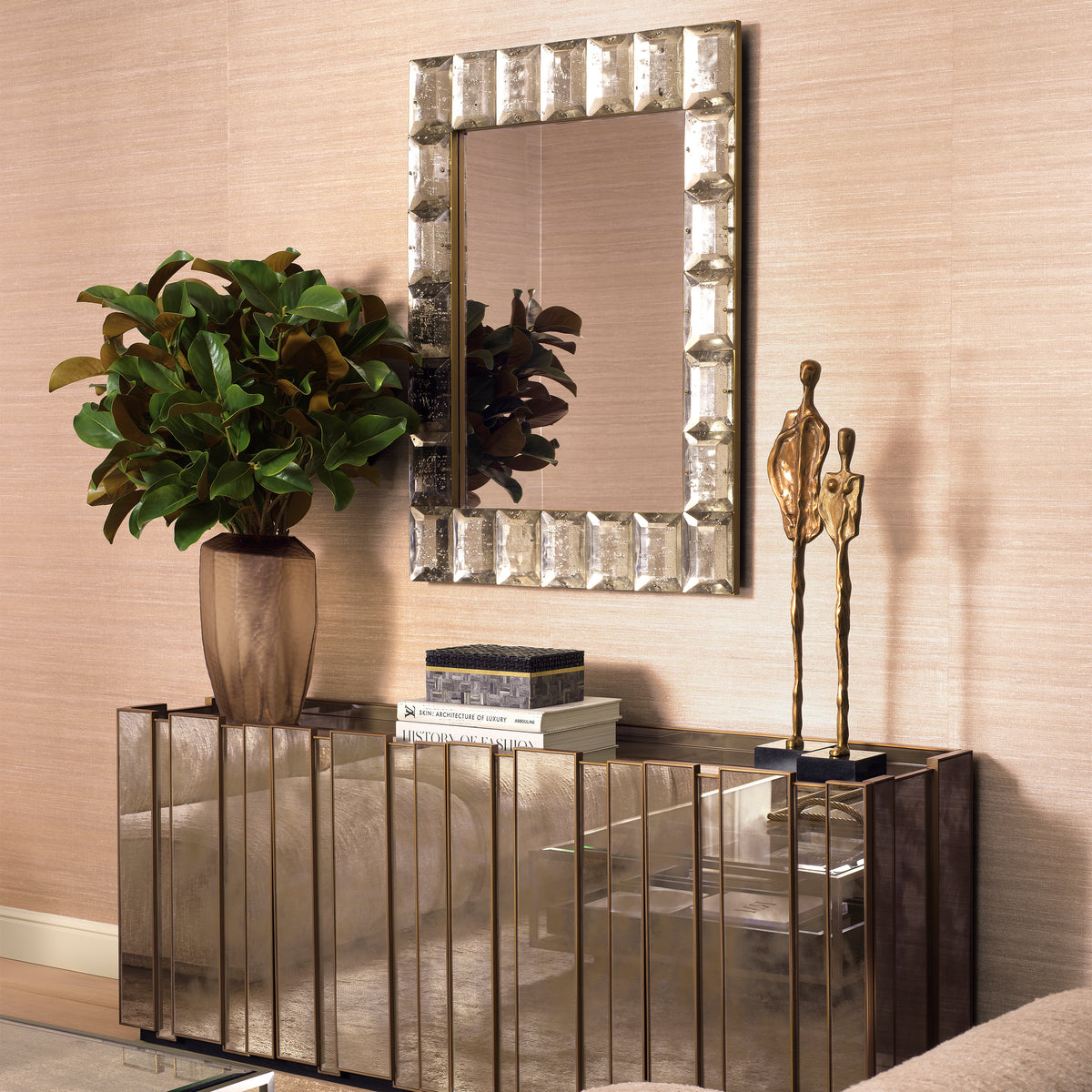 Mirror Mariani vintage brass finish by Eichholtz