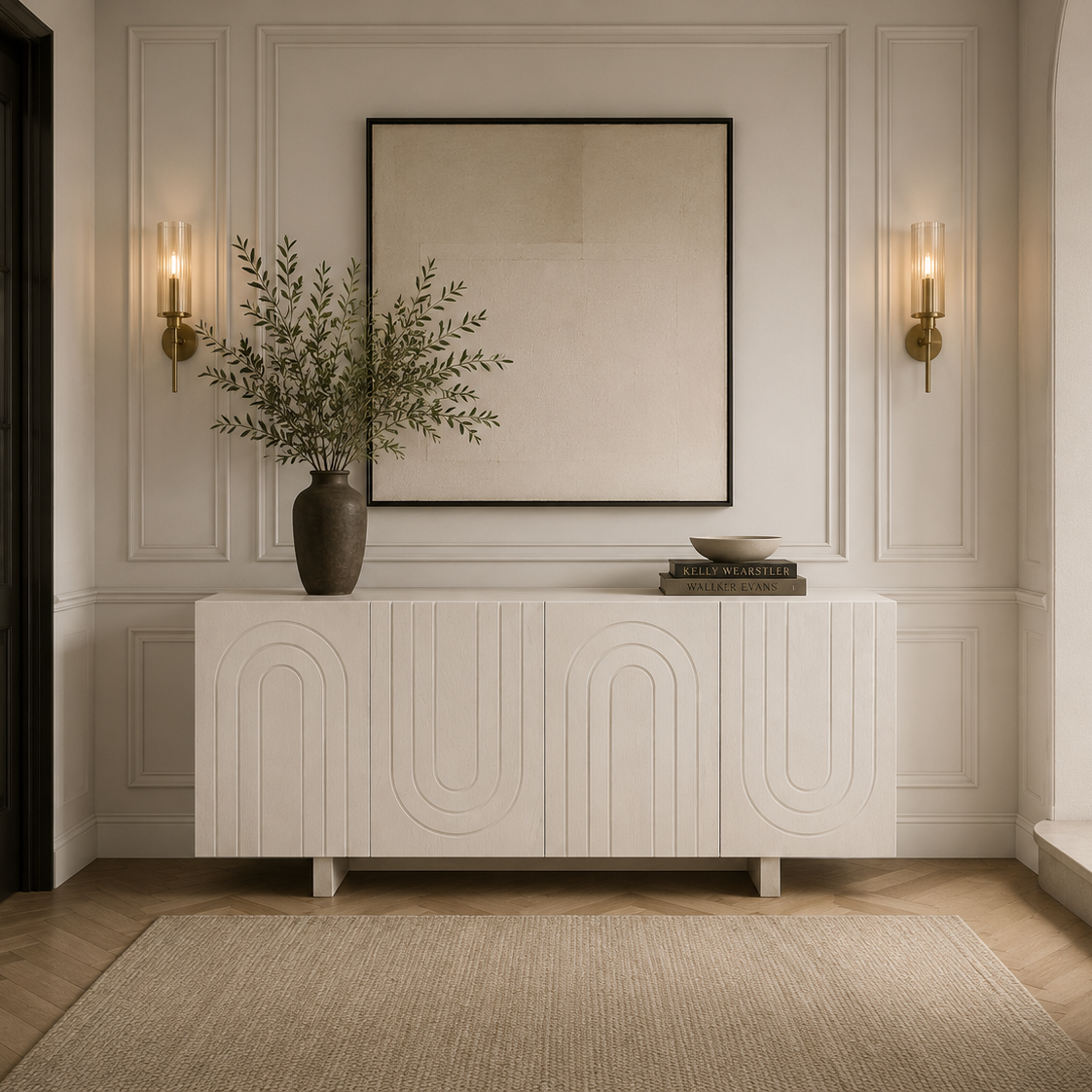 Origin Sideboard Cream Wood Four Doors by Liang & Eimil