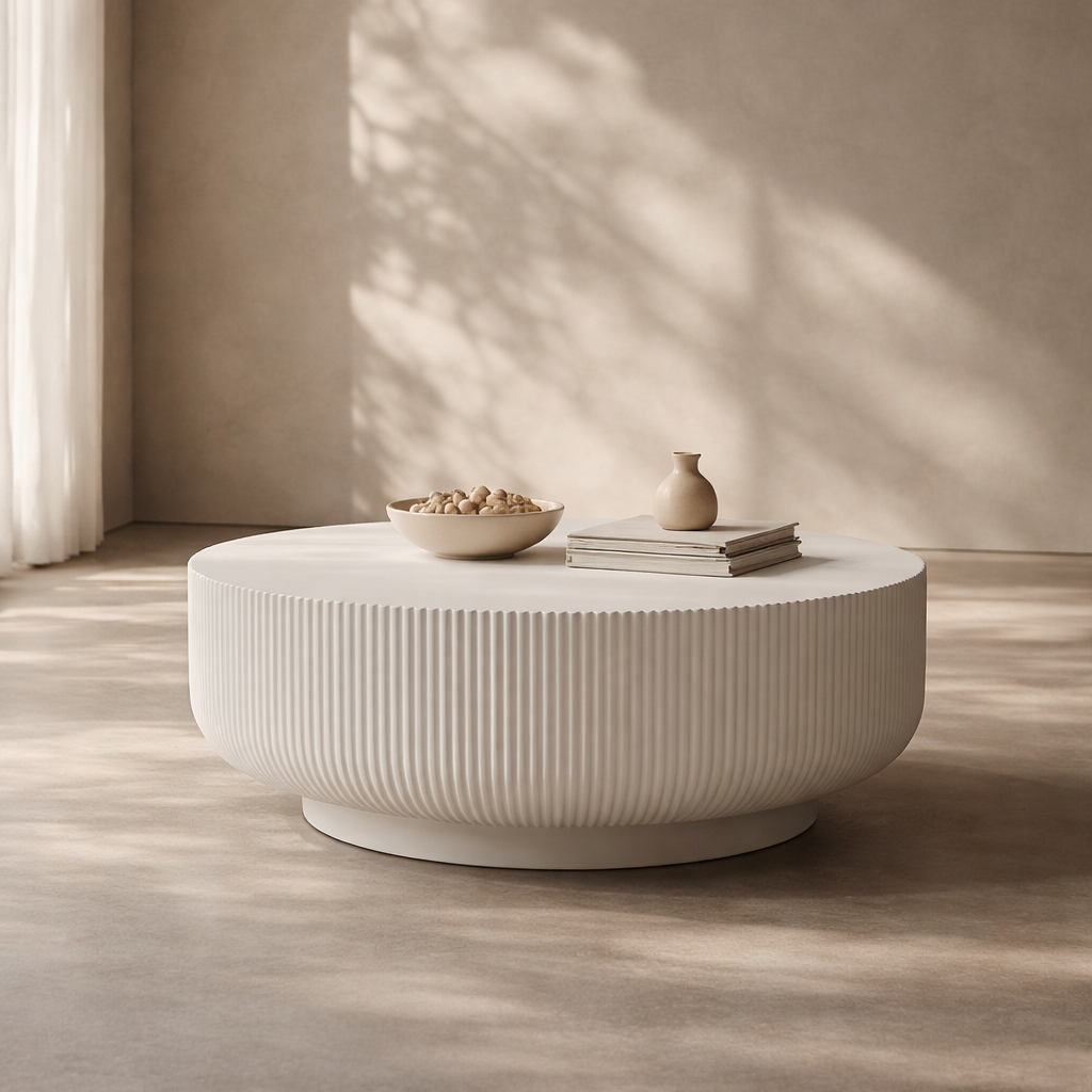 Ridge White Coffee Table by Tommy Franks