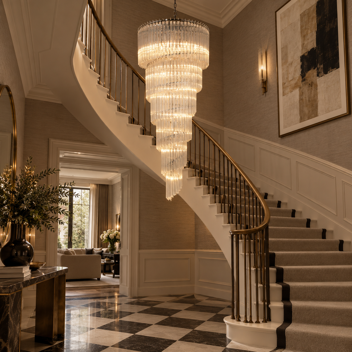 Raquelle Polished Chrome 15 Light Spiral Chandelier - Statement Luxe Collection