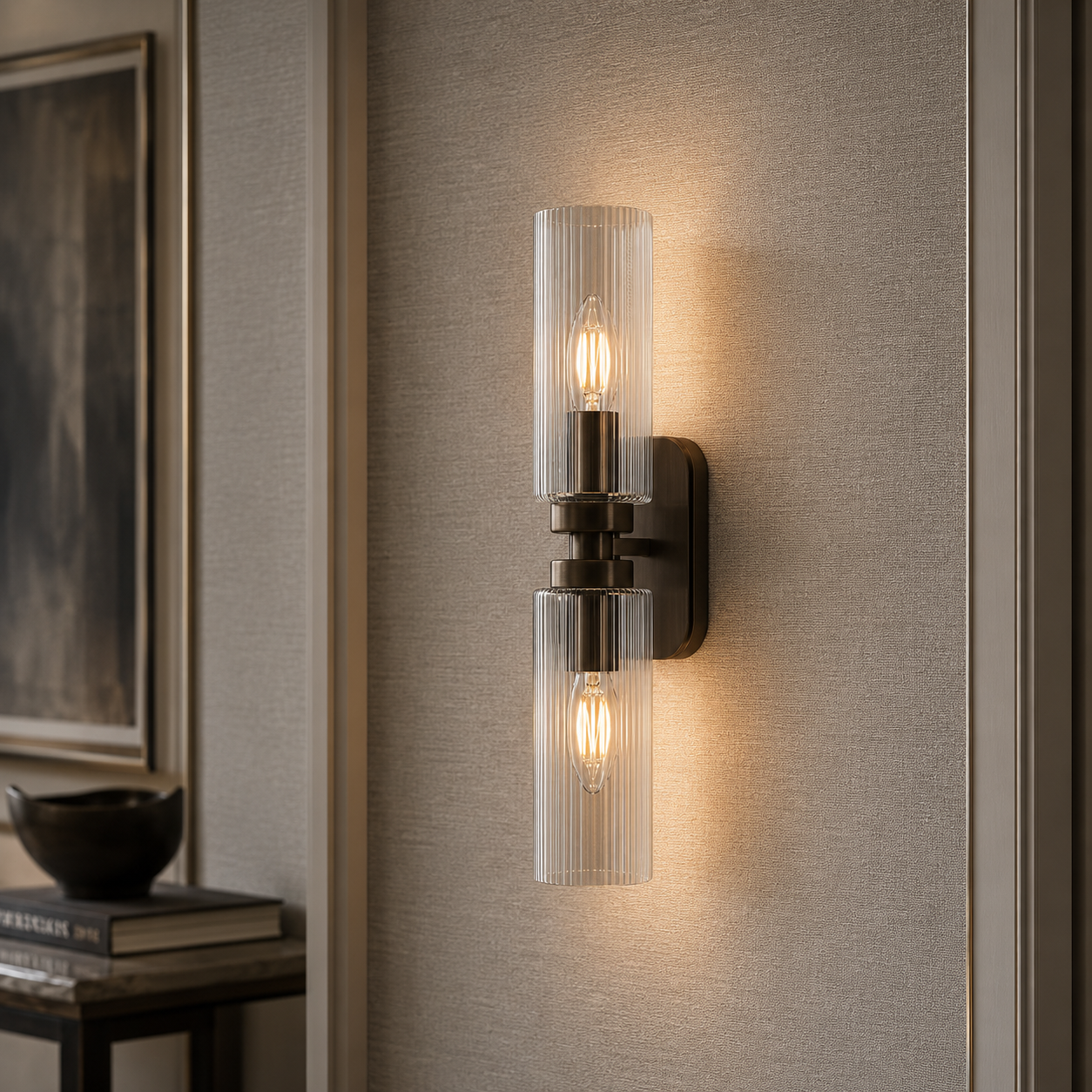 Revere Bronze & Clear Glass Wall Light by Luxe Collection