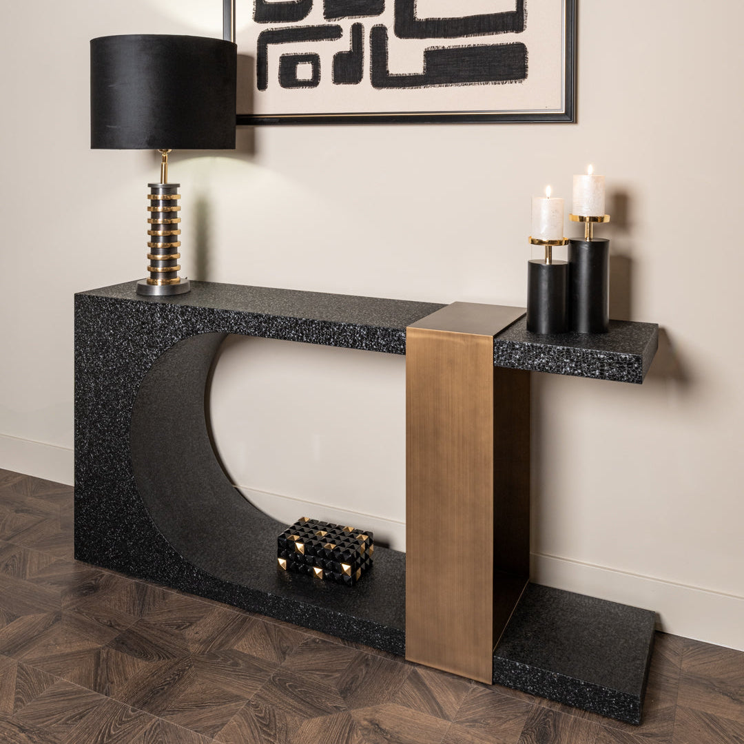 Alexander Jones Bazel Black & Gold Console Table by Richmond Interiors