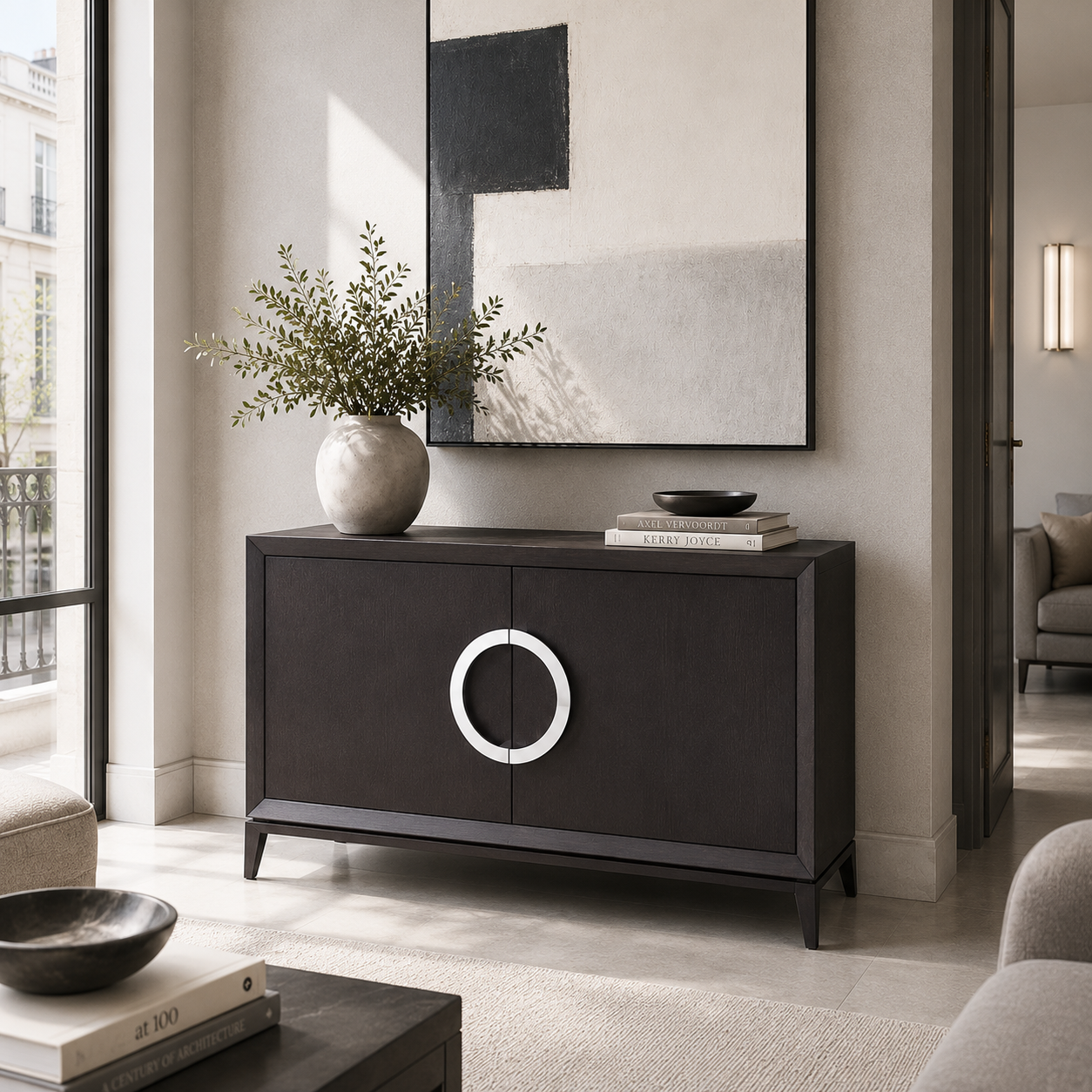 Rochel Chrome & Wenge Oak Wood Sideboard by Liang & Eimil