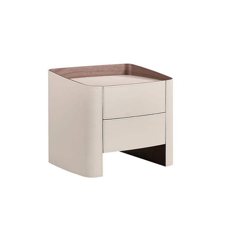 Ruffia Matte Beidge & Walnut Bedside Table by Tommy Franks