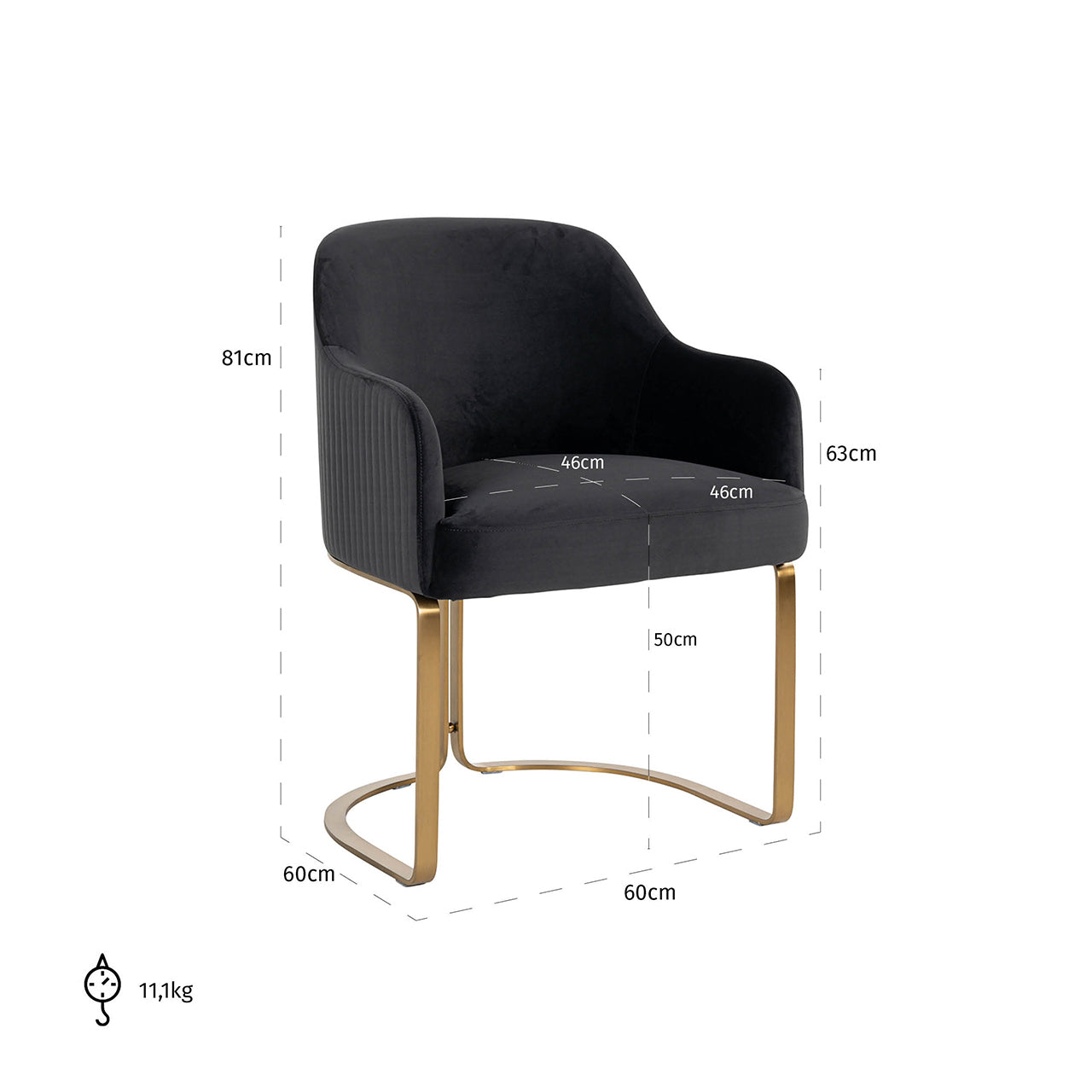 Dining chair Hadley quartz anthracite fire retardant by Richmond Interiors