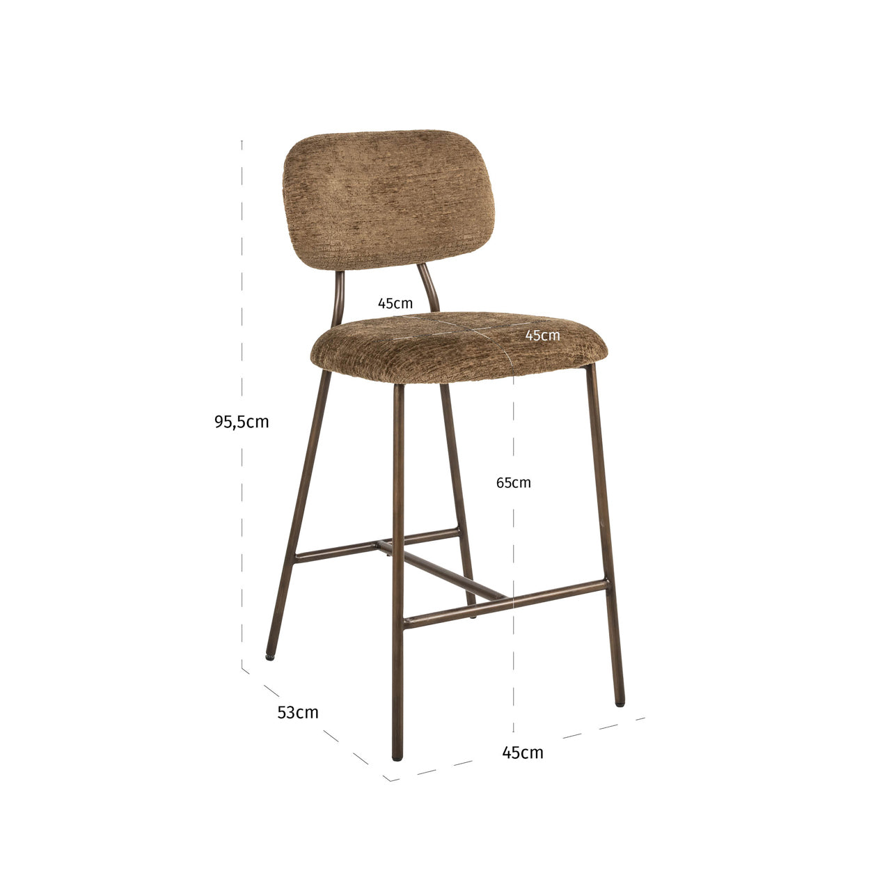 Counter stool Xenia brandy fusion fire retardant (Set of 2) by Richmond Interiors