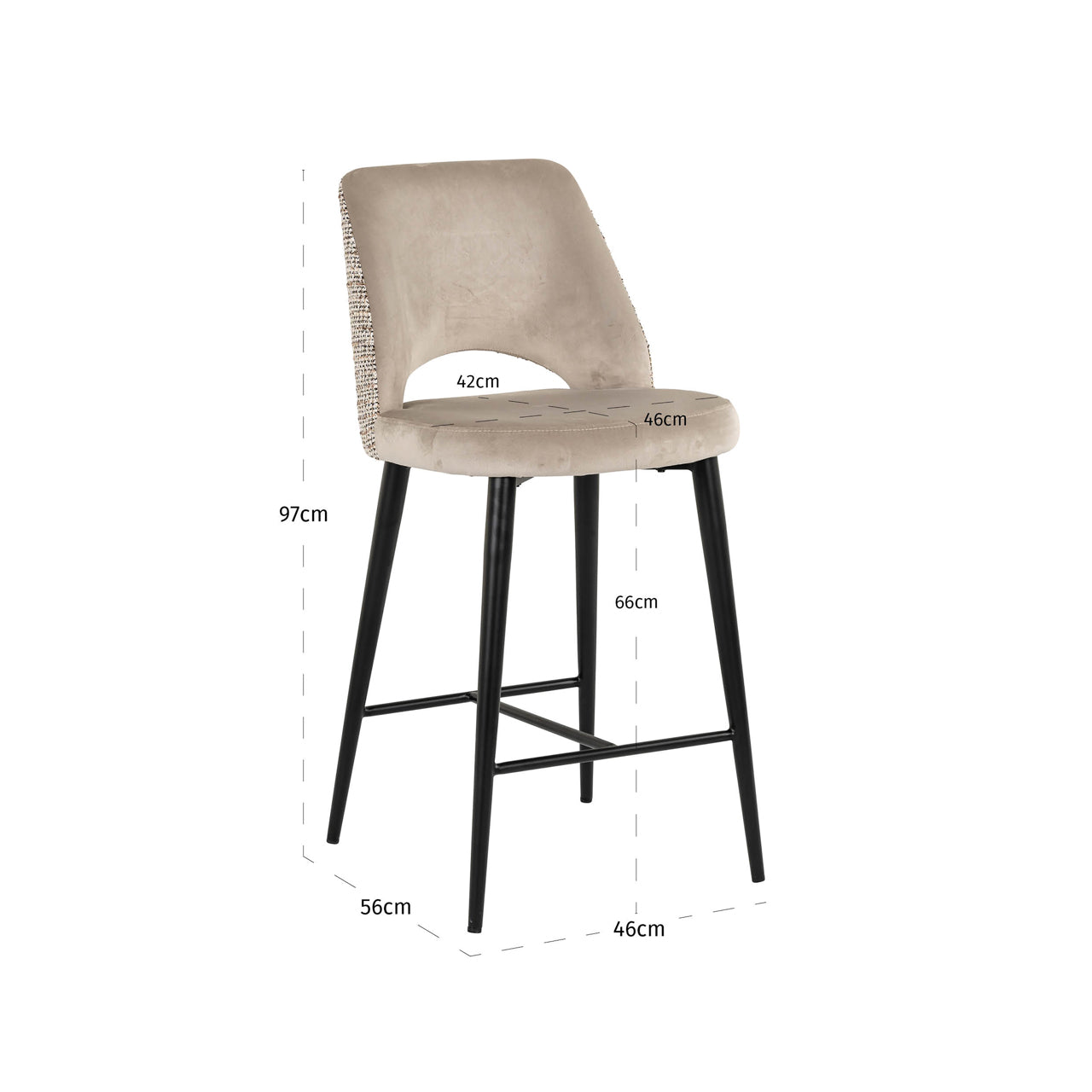 Counter stool Tabitha trendy nature fire retardant by Richmond Interiors
