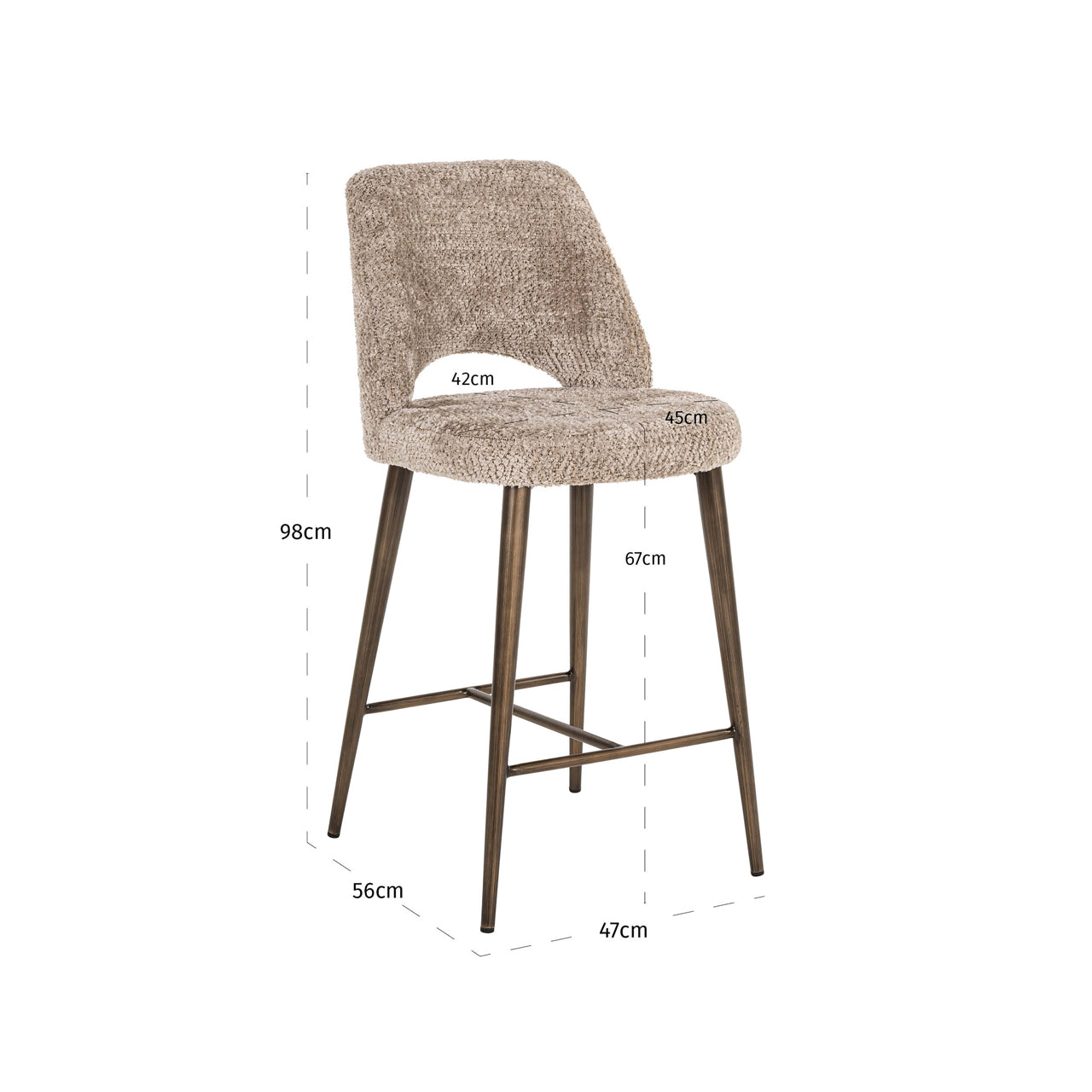 Counter stool Delphine lovely nature fire retardant by Richmond Interiors