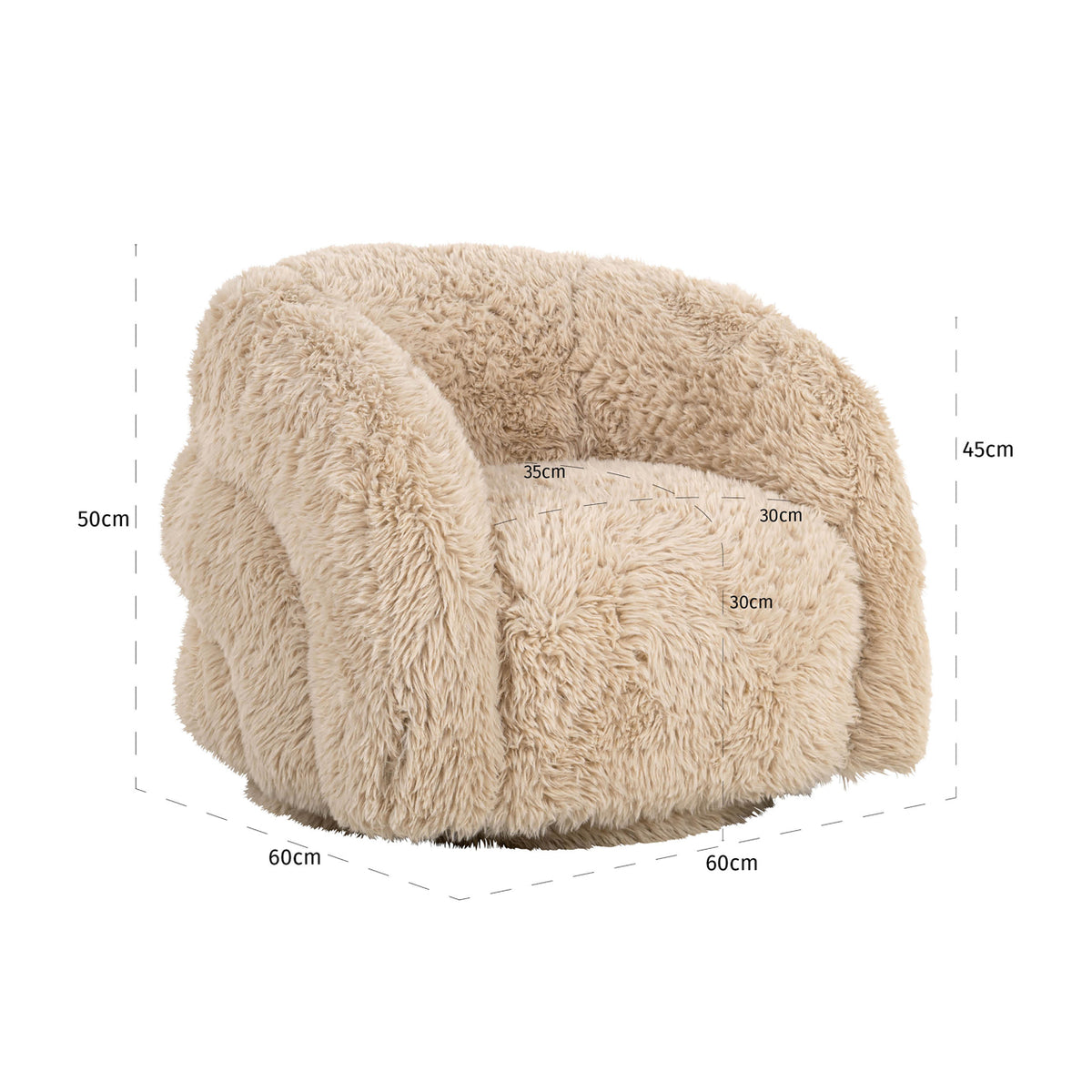 Lounge chair Lenny yakety sand swivel kids by Richmond Interiors