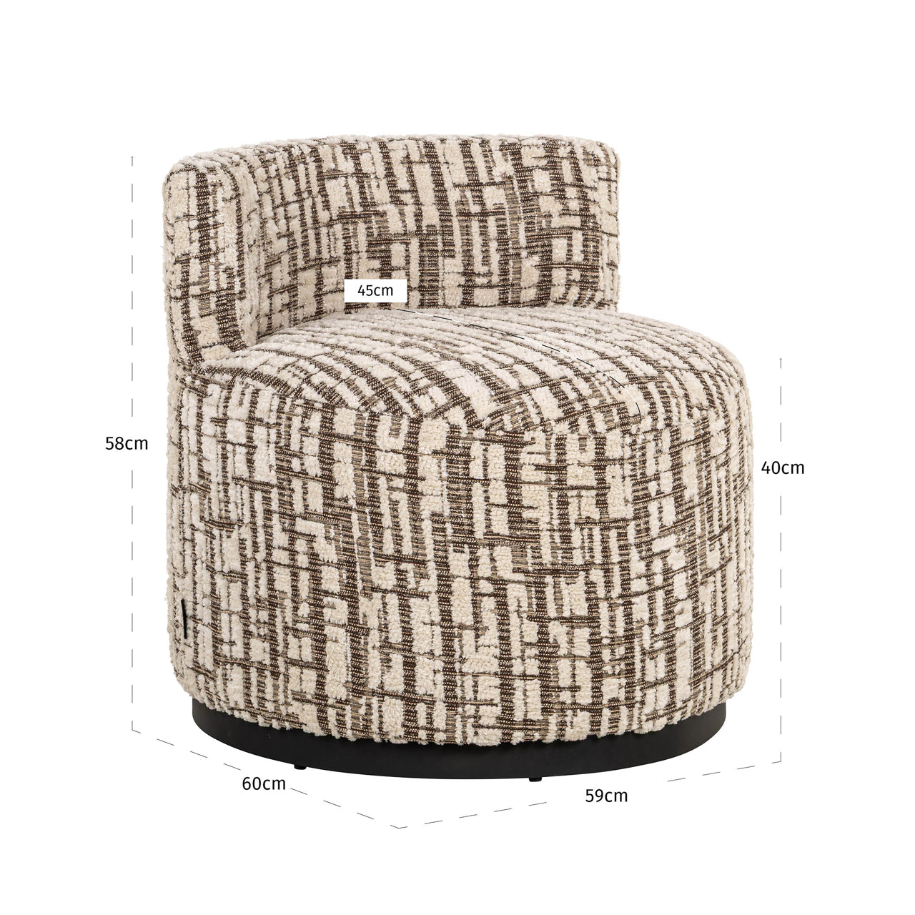 Lounge chair Franny brown labyrinth by Richmond Interiors