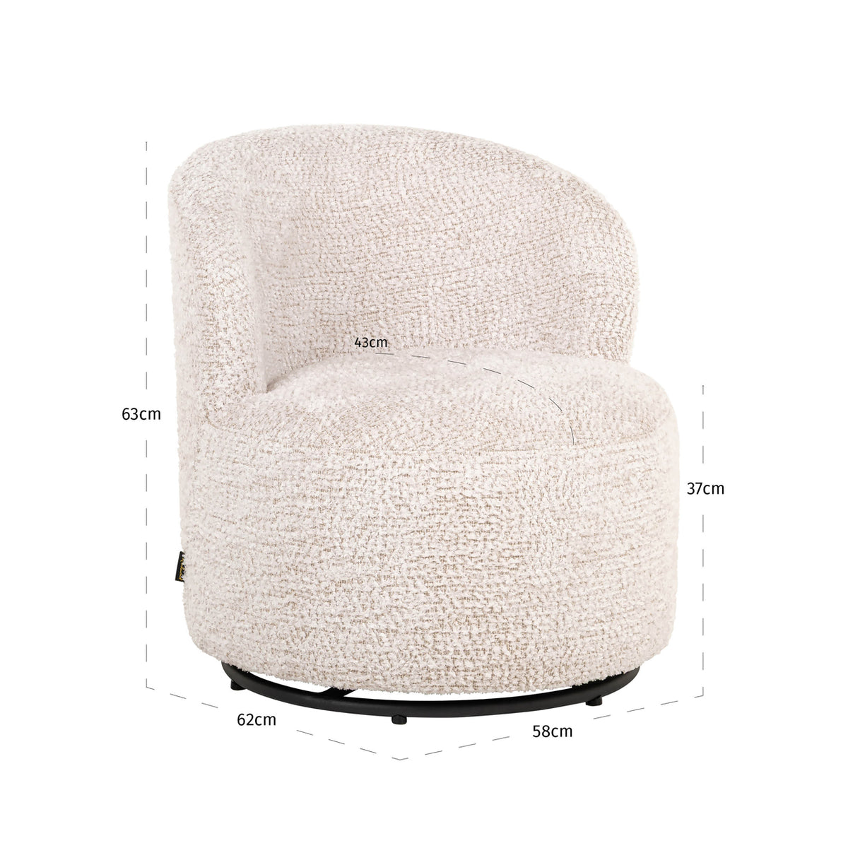 Lounge chair Jackie lovely cream swivel kids by Richmond Interiors